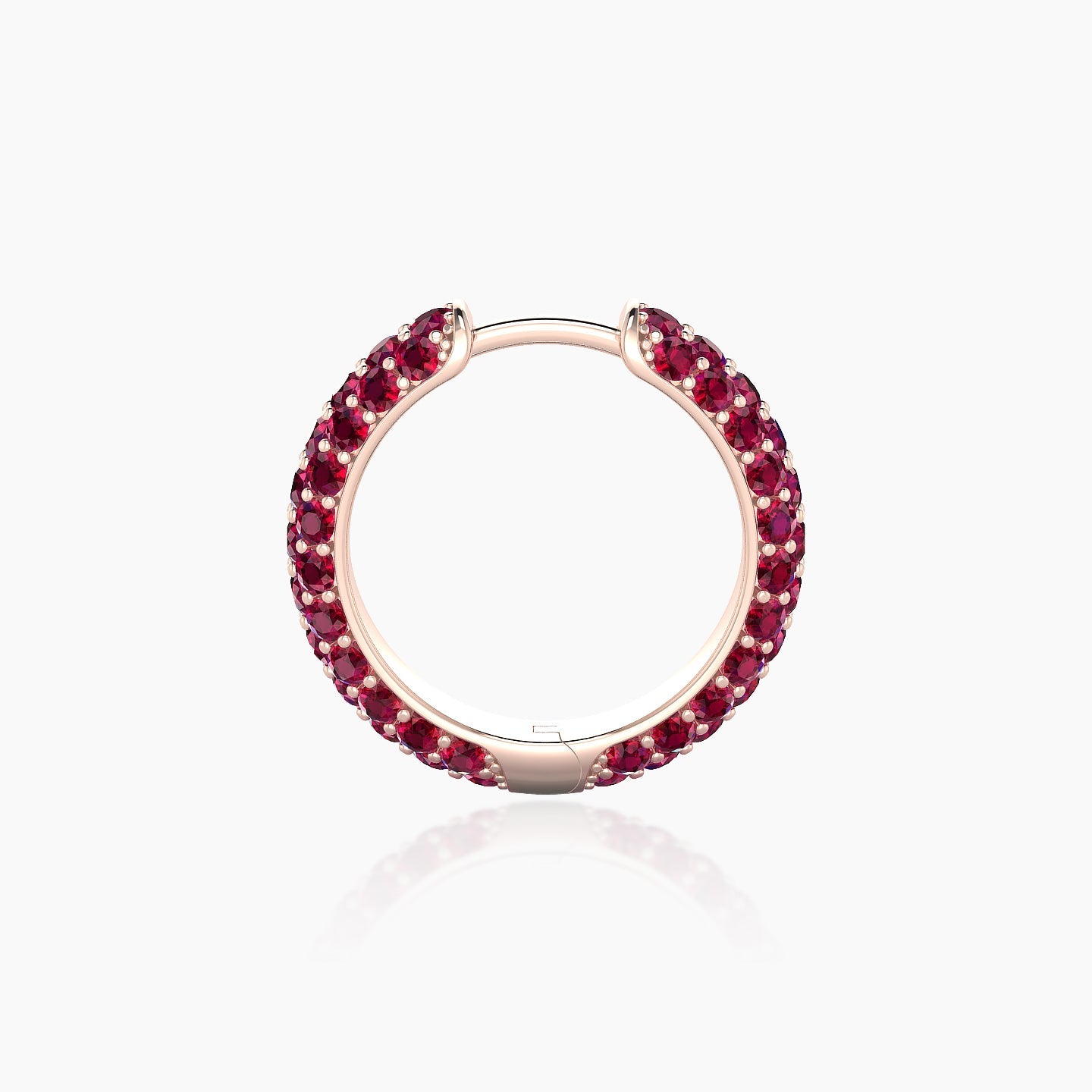 Theia | 18k Rose Gold 9.5 mm Pave Ruby Hoop Piercing