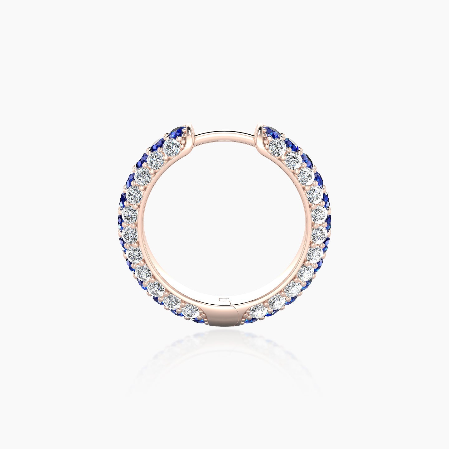 Theia | 18k Rose Gold 9.5 mm Pave Sapphire & Diamond Hoop Piercing