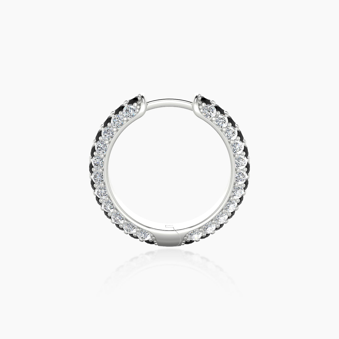 Theia | 18k White Gold 9.5 mm Pave Black Diamond & Diamond Hoop Piercing