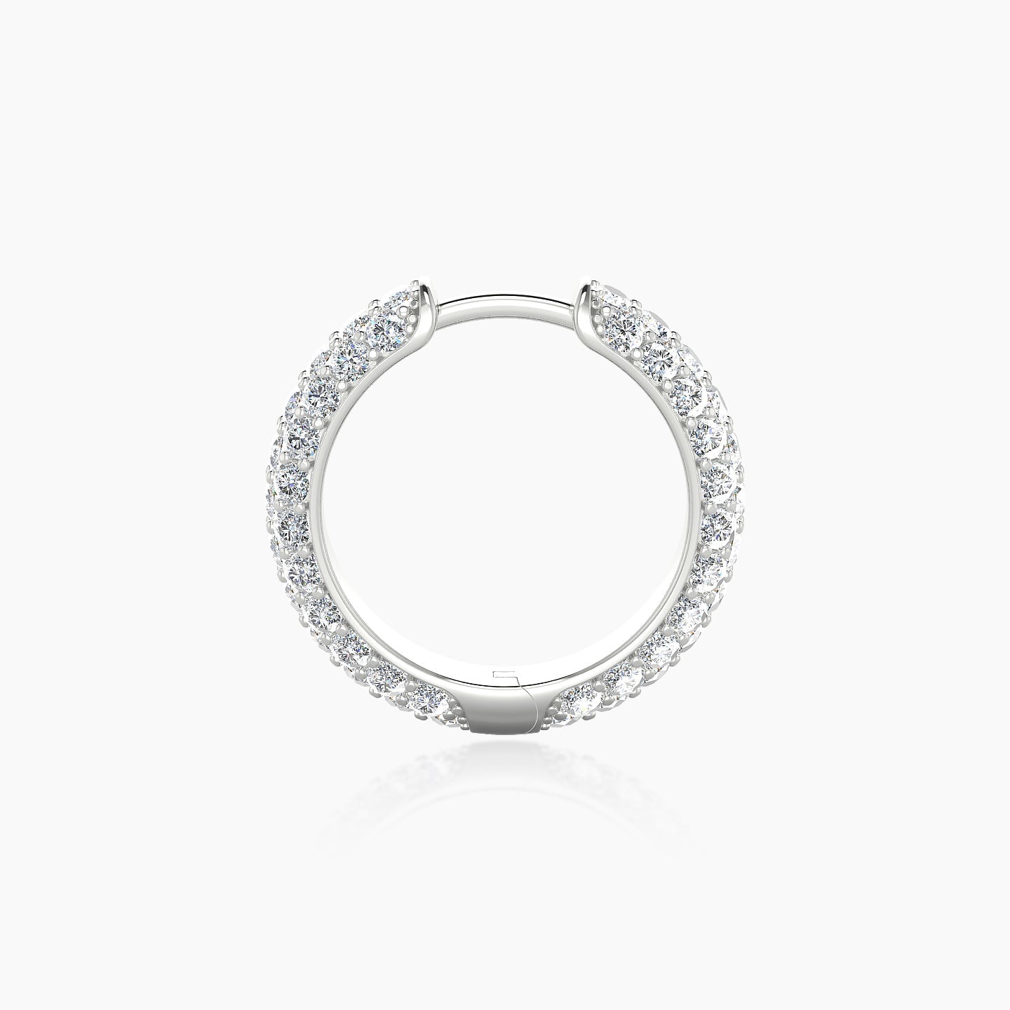 Theia | 18k White Gold 9.5 mm Pave Diamond Hoop Piercing