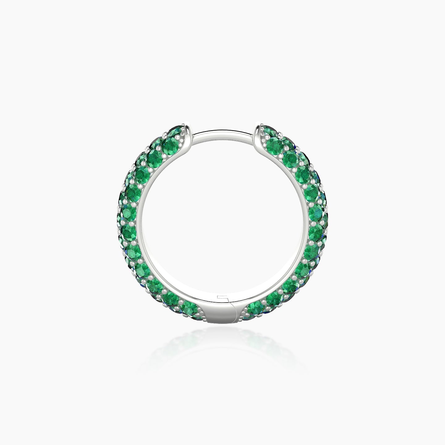 Theia | 18k White Gold 9.5 mm Pave Emerald Hoop Piercing