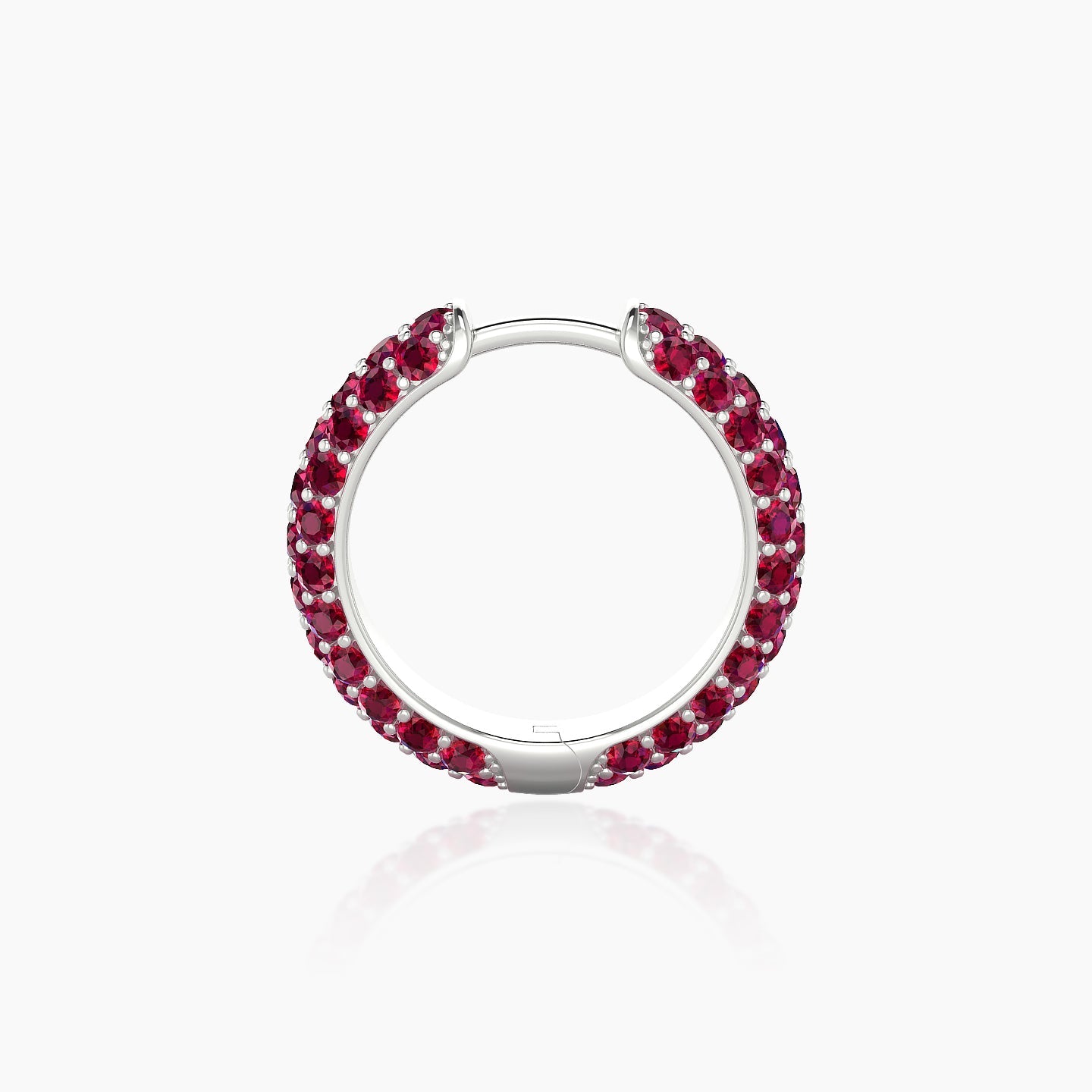 Theia | 18k White Gold 9.5 mm Pave Ruby Hoop Piercing