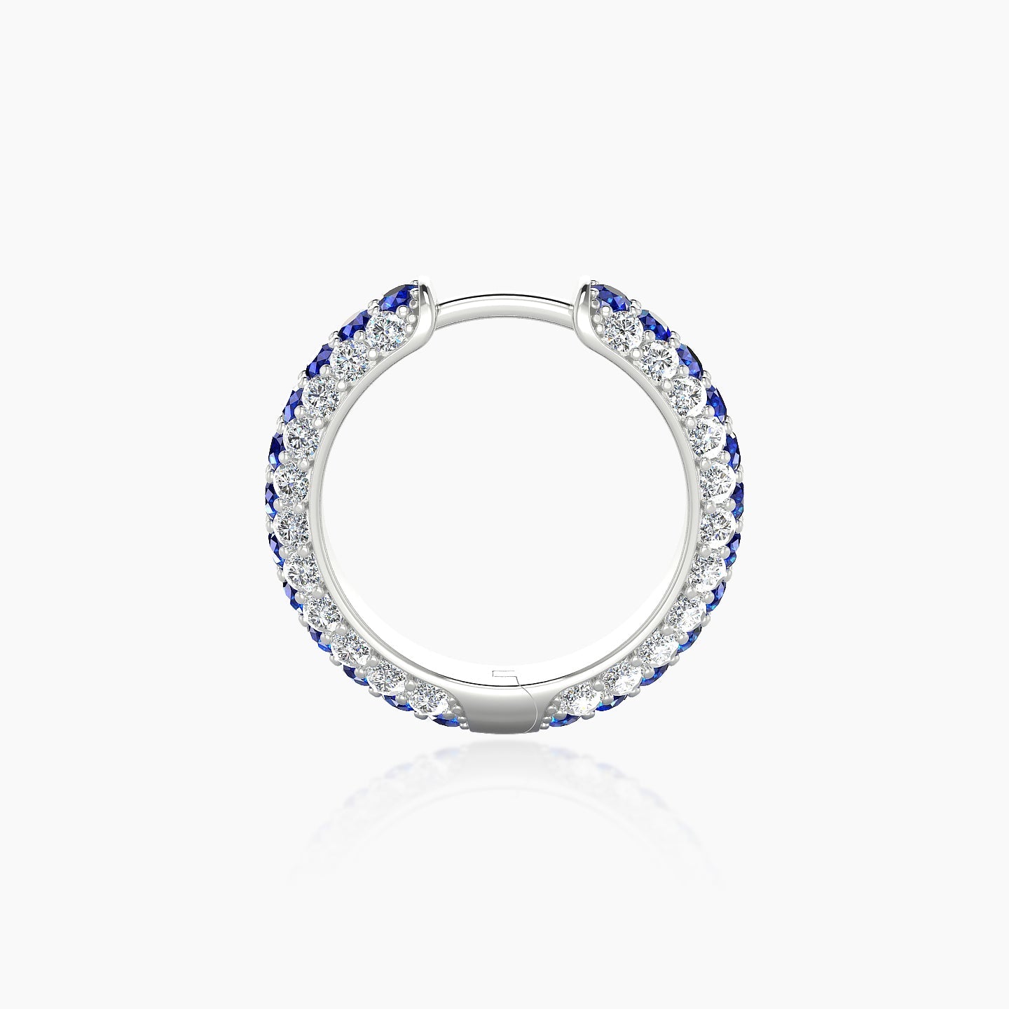 Theia | 18k White Gold 9.5 mm Pave Sapphire & Diamond Hoop Piercing