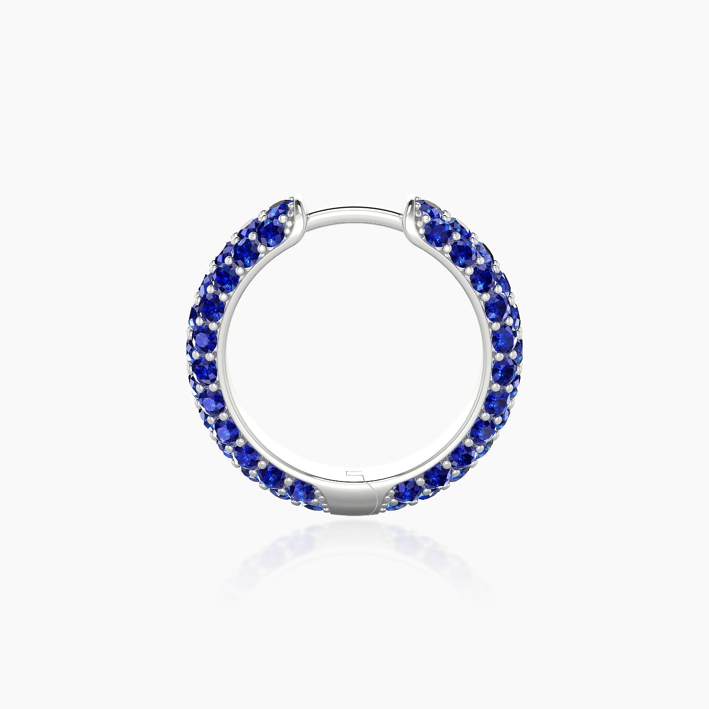 Theia | 18k White Gold 9.5 mm Pave Sapphire Hoop Piercing