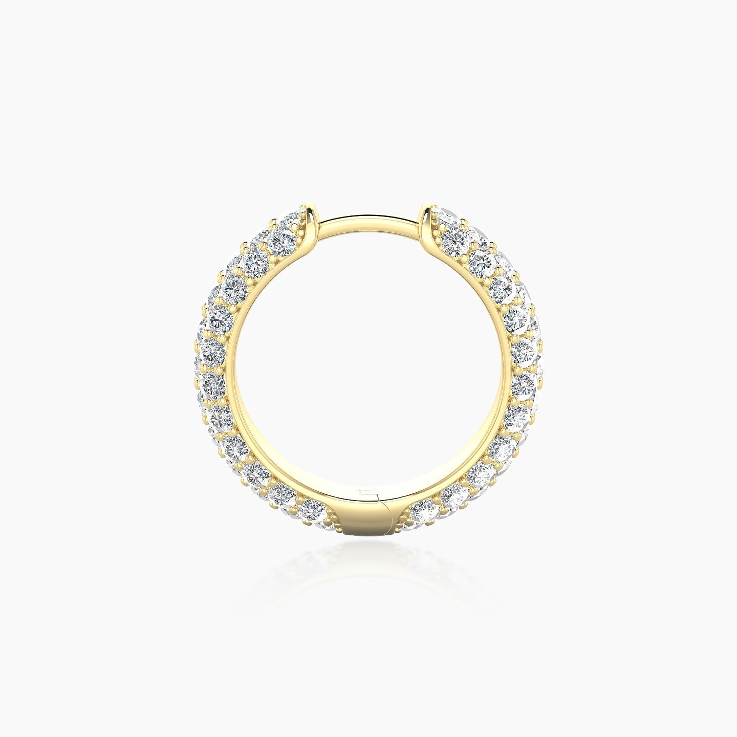 Theia | 18k Yellow Gold 9.5 mm Pave Diamond Hoop Piercing