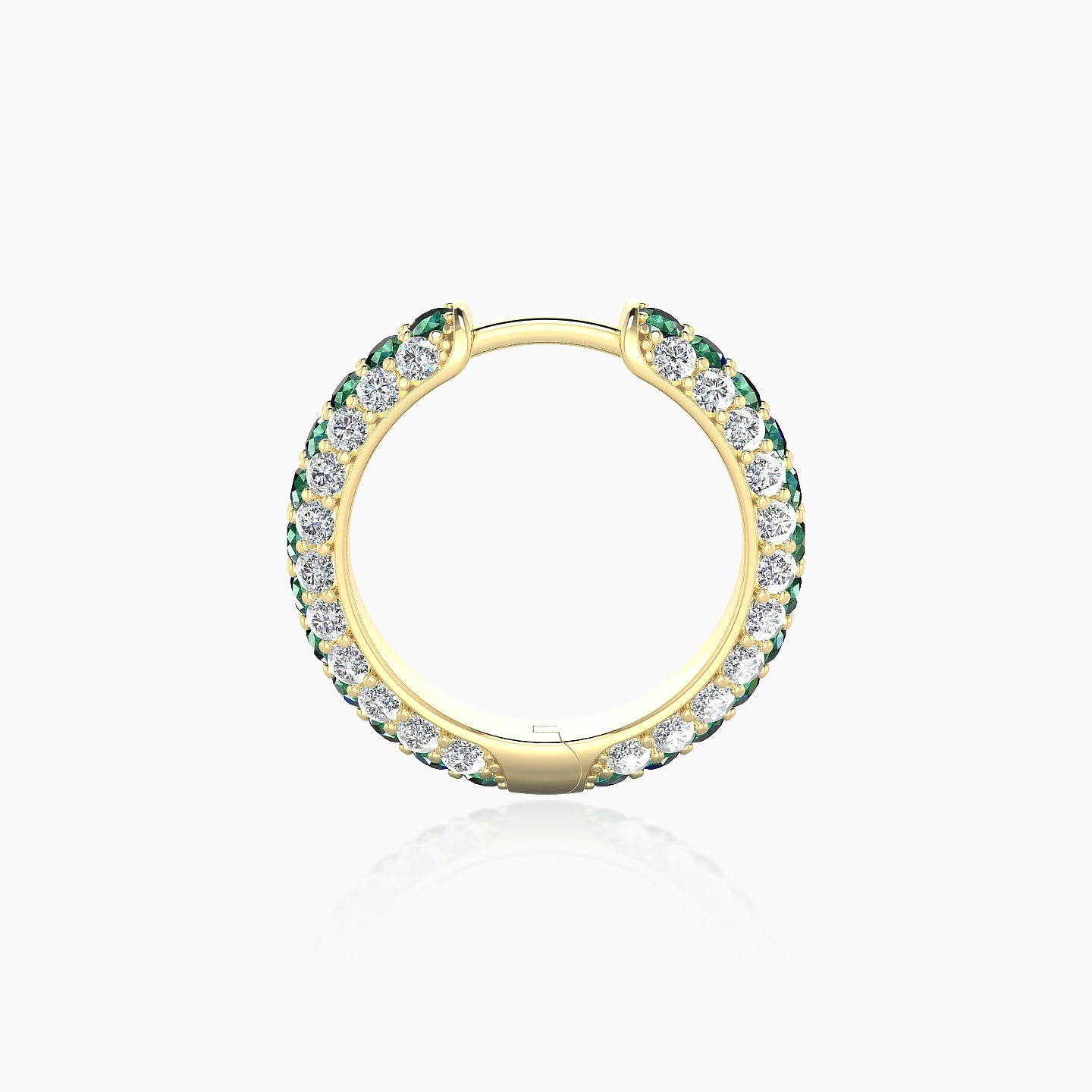 Theia | 18k Yellow Gold 9.5 mm Pave Emerald & Diamond Hoop Piercing