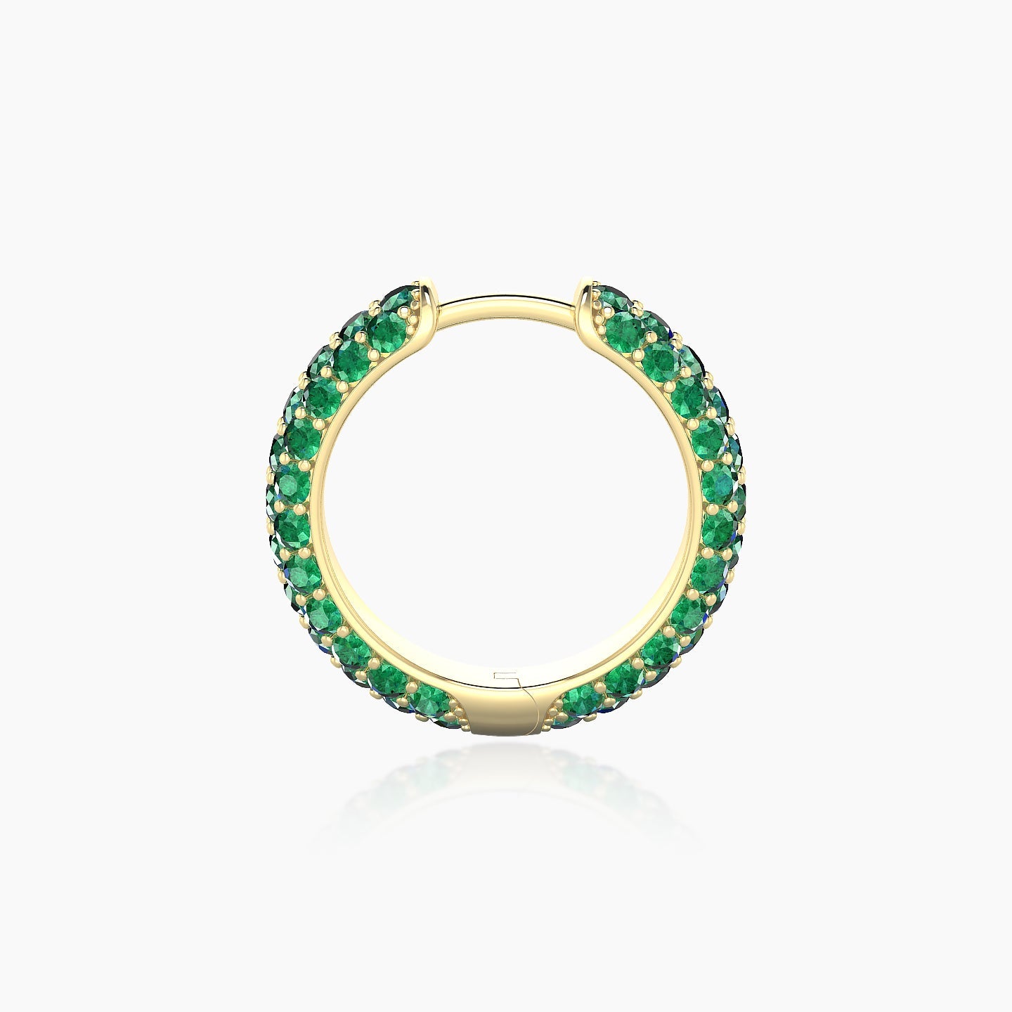 Theia | 18k Yellow Gold 9.5 mm Pave Emerald Hoop Piercing