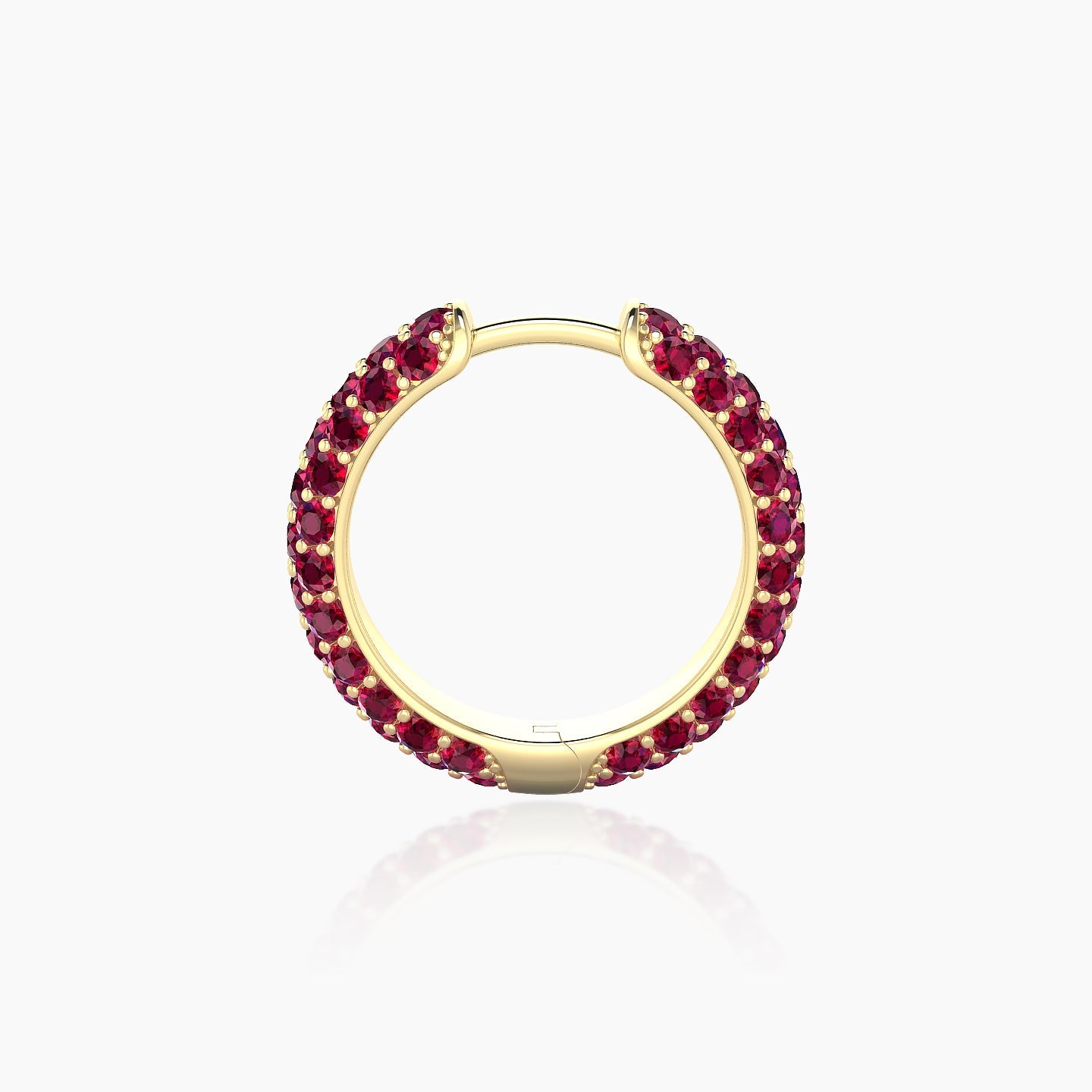 Theia | 18k Yellow Gold 9.5 mm Pave Ruby Hoop Piercing