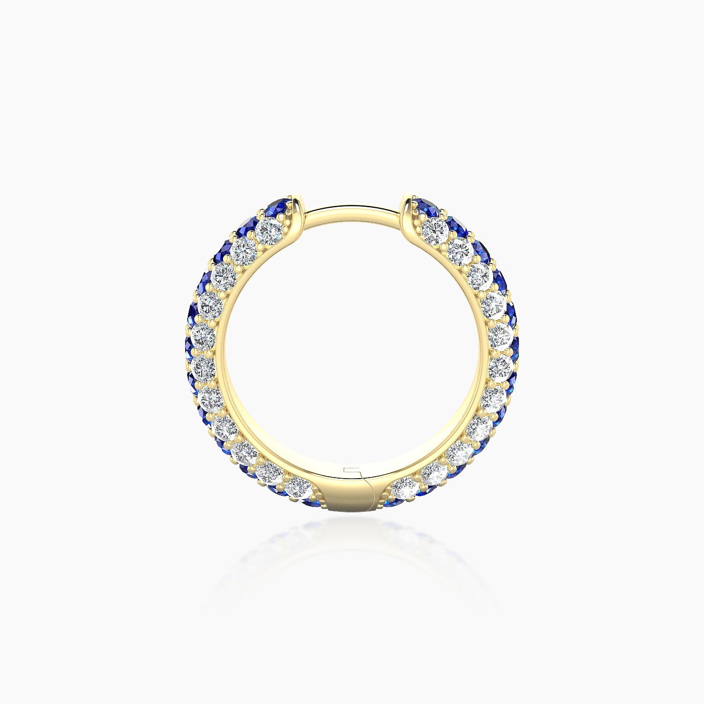 Theia | 18k Yellow Gold 9.5 mm Pave Sapphire & Diamond Hoop Piercing