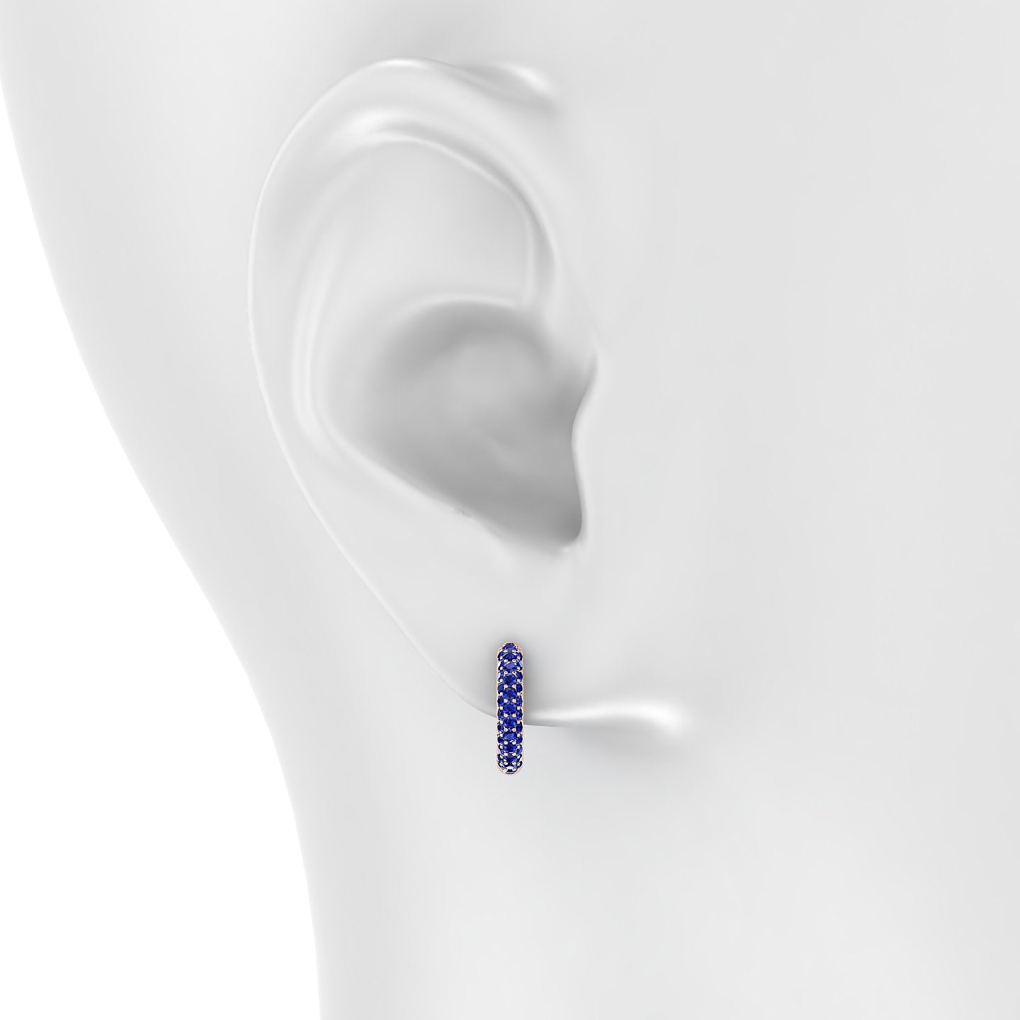 Theia | 18k Rose Gold 9.5 mm Pave Sapphire Hoop Piercing