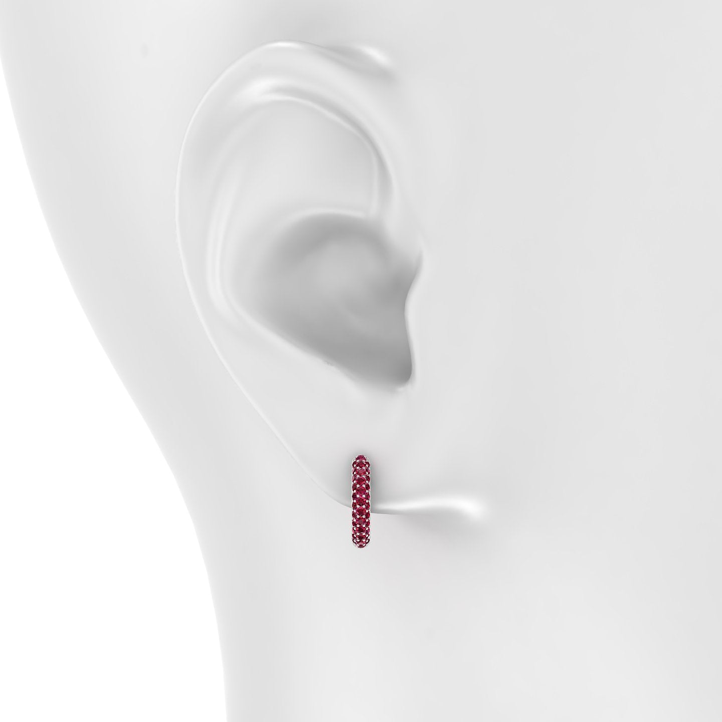 Theia | 18k White Gold 9.5 mm Pave Ruby Hoop Piercing