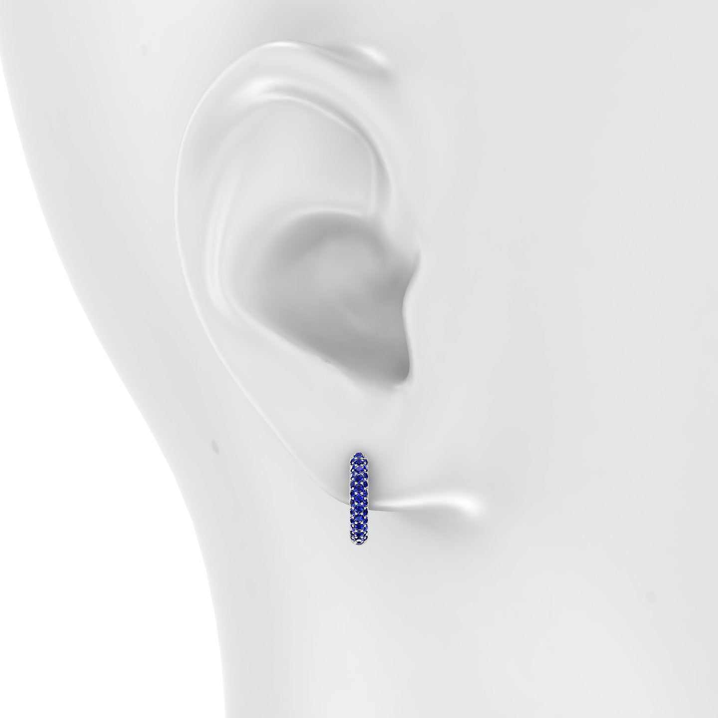 Theia | 18k White Gold 9.5 mm Pave Sapphire Hoop Piercing