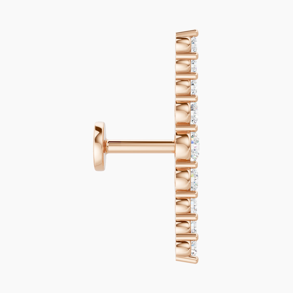 Tiamat | 18k Rose Gold 16.5 mm 5 mm Long Diamond Piercing