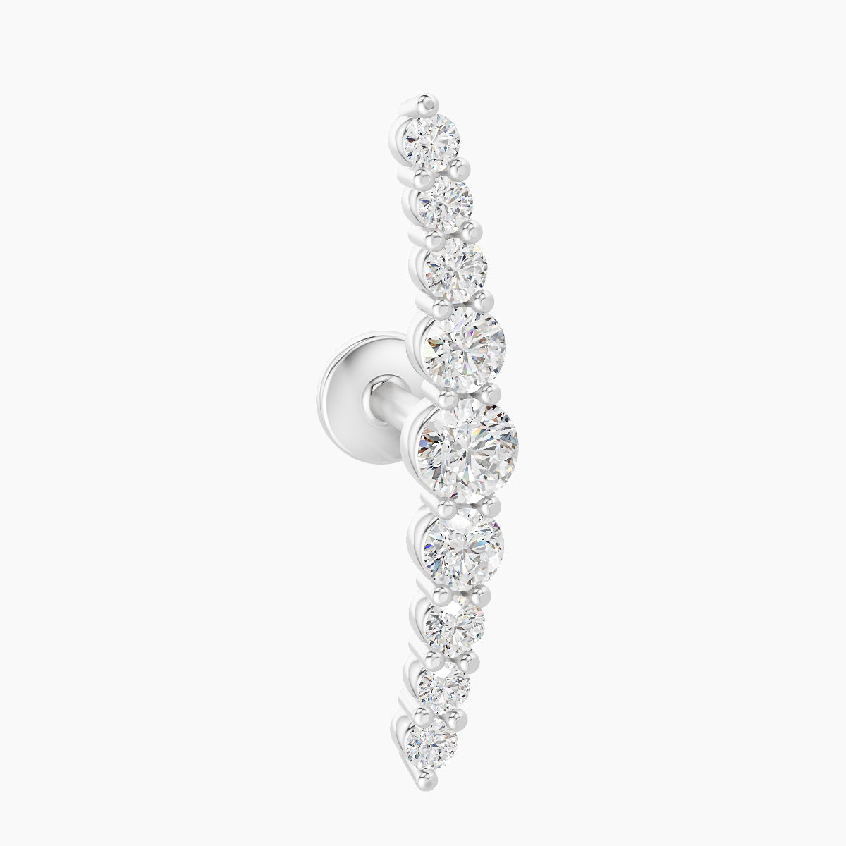 Tiamat | 18k White Gold 16.5 mm 5 mm Long Diamond Piercing
