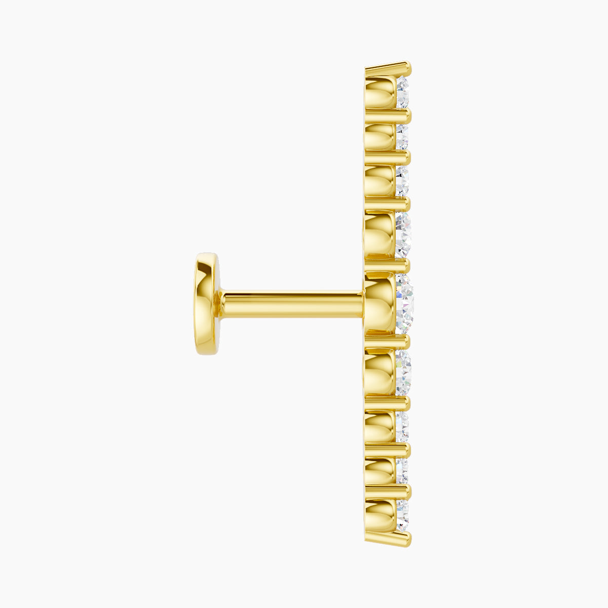Tiamat | 18k Yellow Gold 16.5 mm 5 mm Long Diamond Piercing
