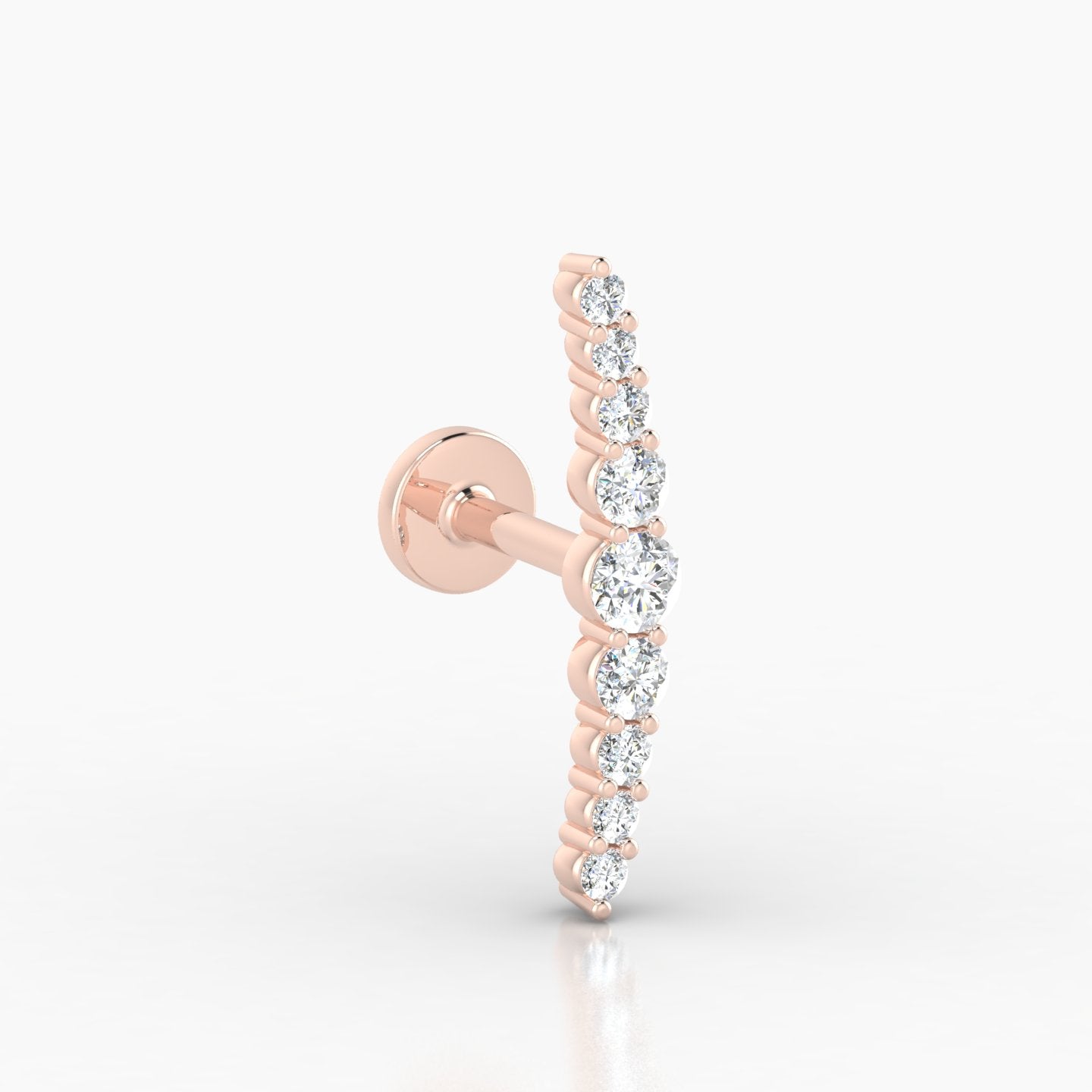 Tiamat | 18k Rose Gold 16.5 mm 5 mm Long Diamond Piercing