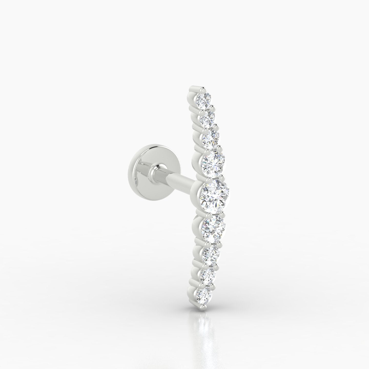 Tiamat | 18k White Gold 16.5 mm 5 mm Long Diamond Piercing