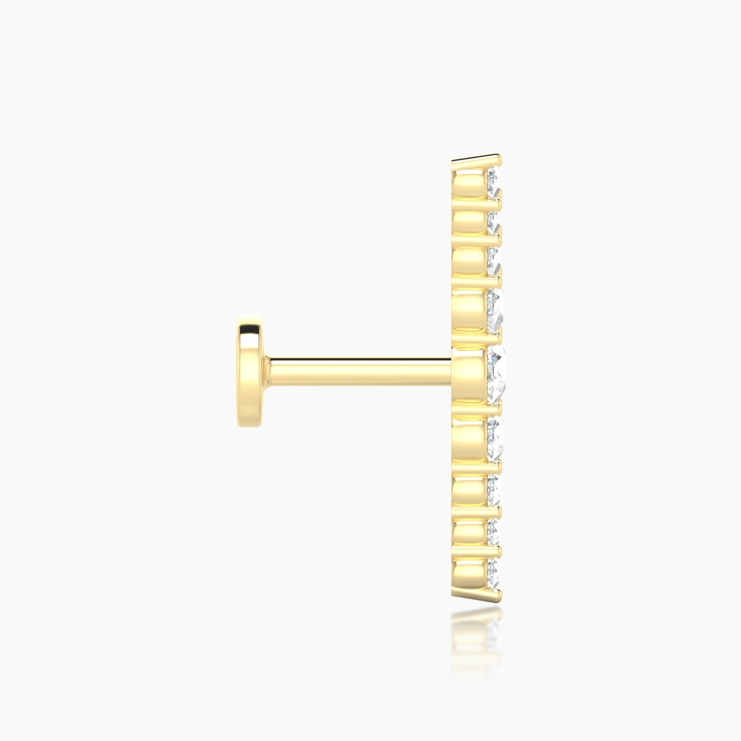 Tiamat | 18k Yellow Gold 16.5 mm 5 mm Long Diamond Piercing