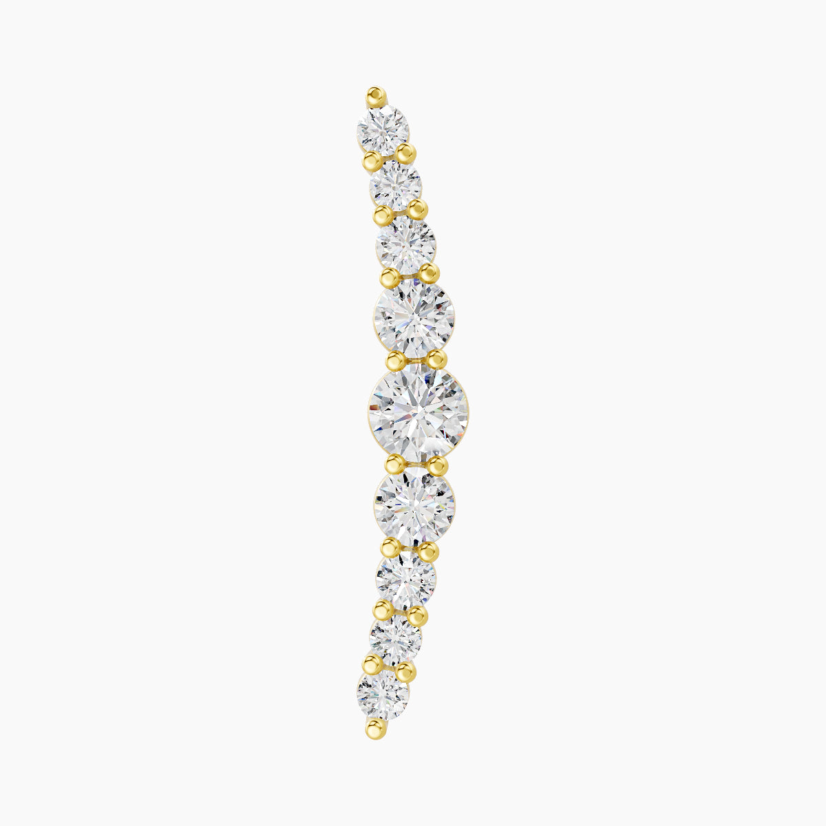 Tiamat | 18k Yellow Gold 16.5 mm 6.5 mm Long Diamond Piercing
