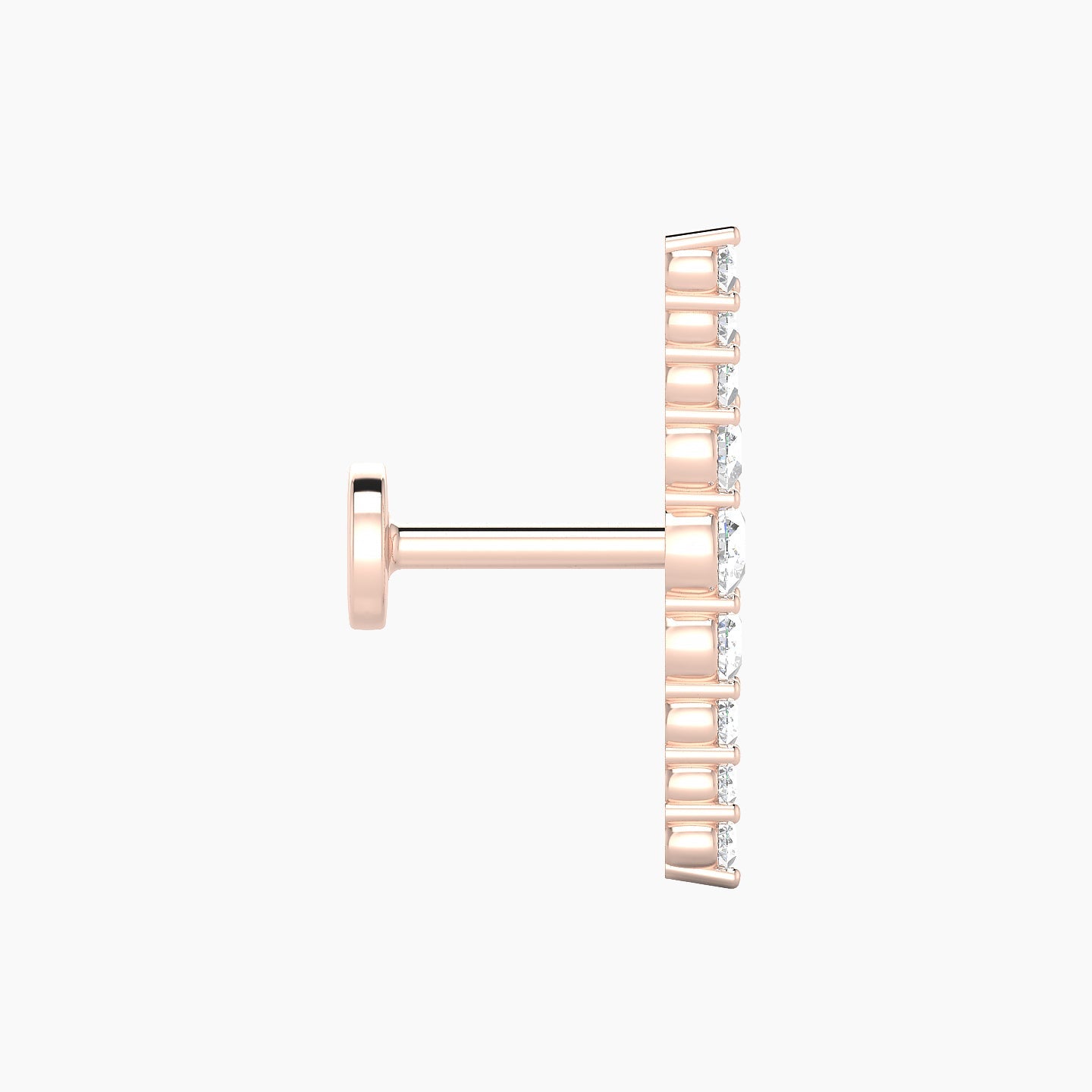 Tiamat | 18k Rose Gold 16.5 mm 6.5 mm Long Diamond Piercing