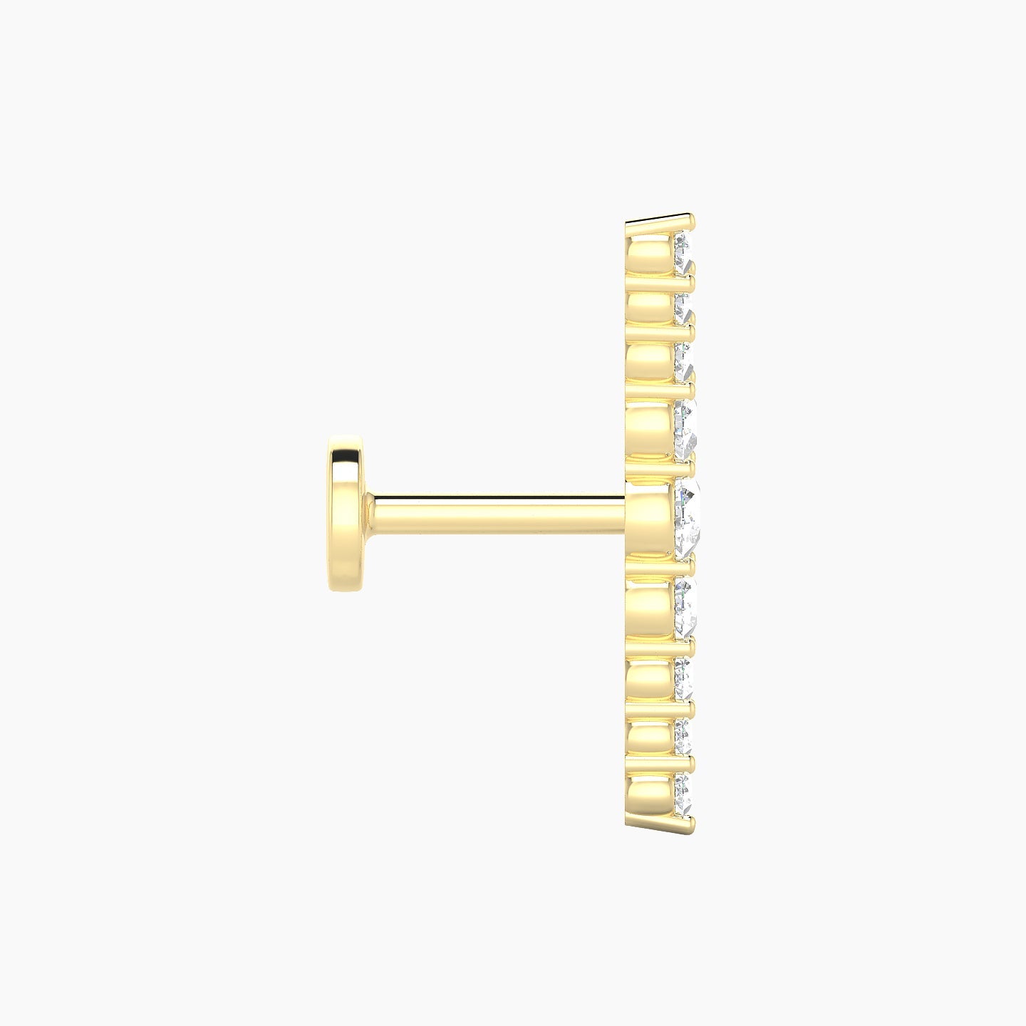 Tiamat | 18k Yellow Gold 16.5 mm 6.5 mm Long Diamond Piercing