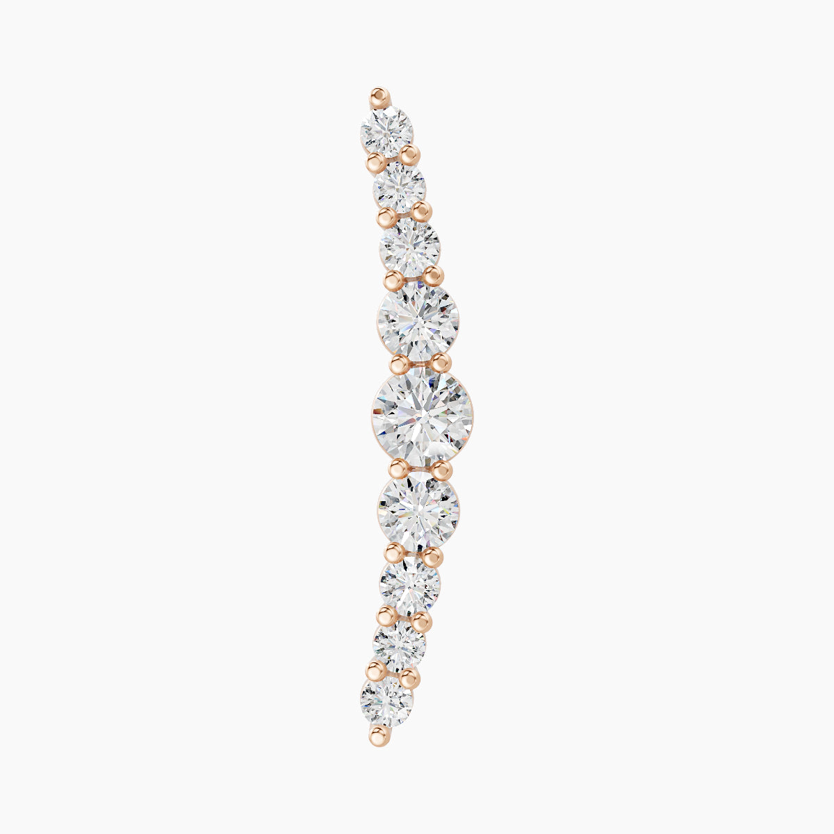 Tiamat | 18k Rose Gold 16.5 mm 8 mm Long Diamond Piercing