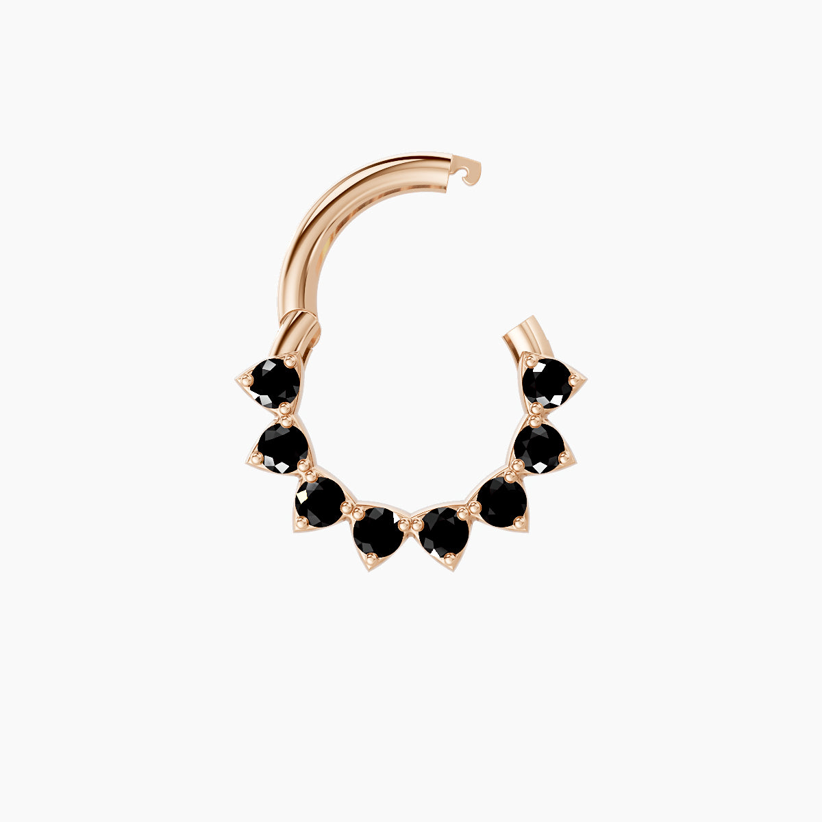 Uma | 18k Rose Gold 6.5 mm Black Diamond Daith Piercing