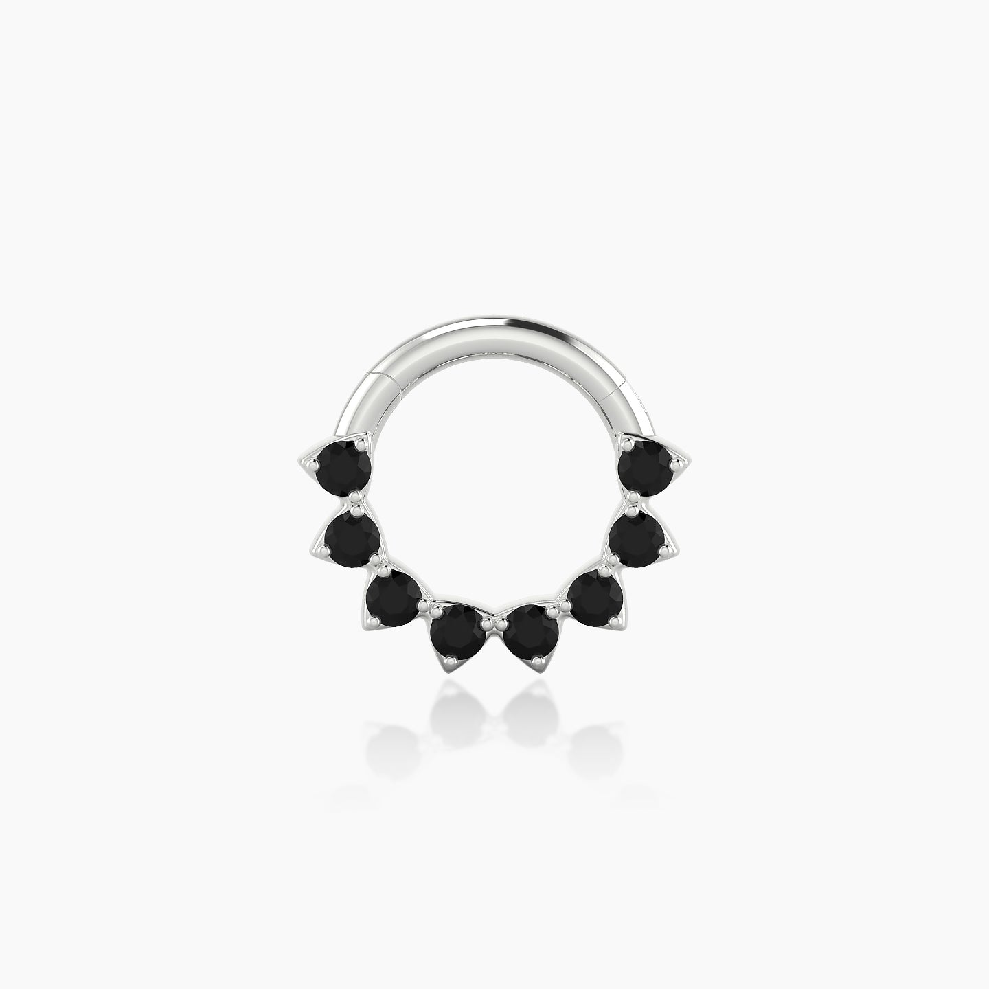 Uma | 18k White Gold 6.5 mm Black Diamond Daith Piercing