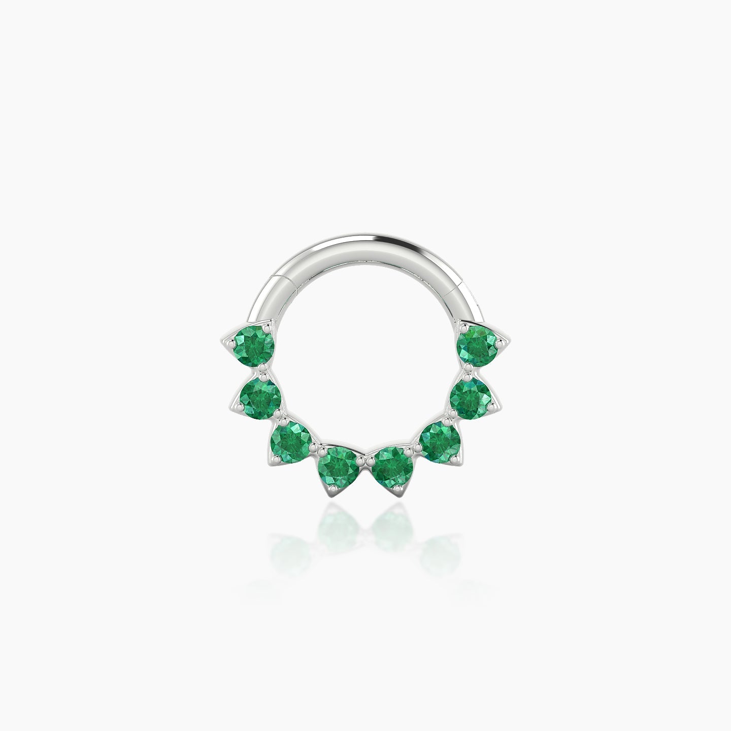 Uma | 18k White Gold 6.5 mm Emerald Daith Piercing