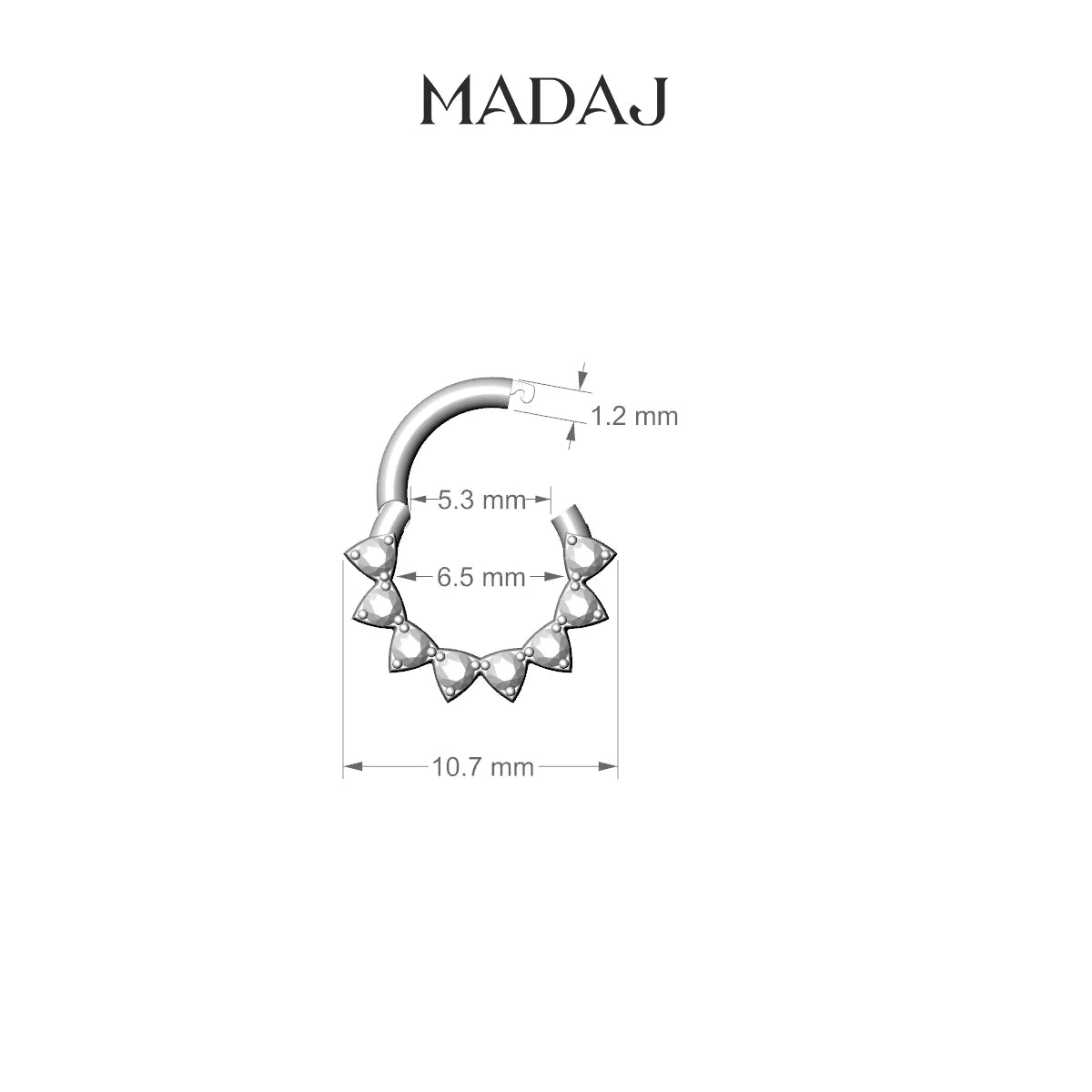 Uma | 18k Yellow Gold 6.5 mm Sapphire Daith Piercing