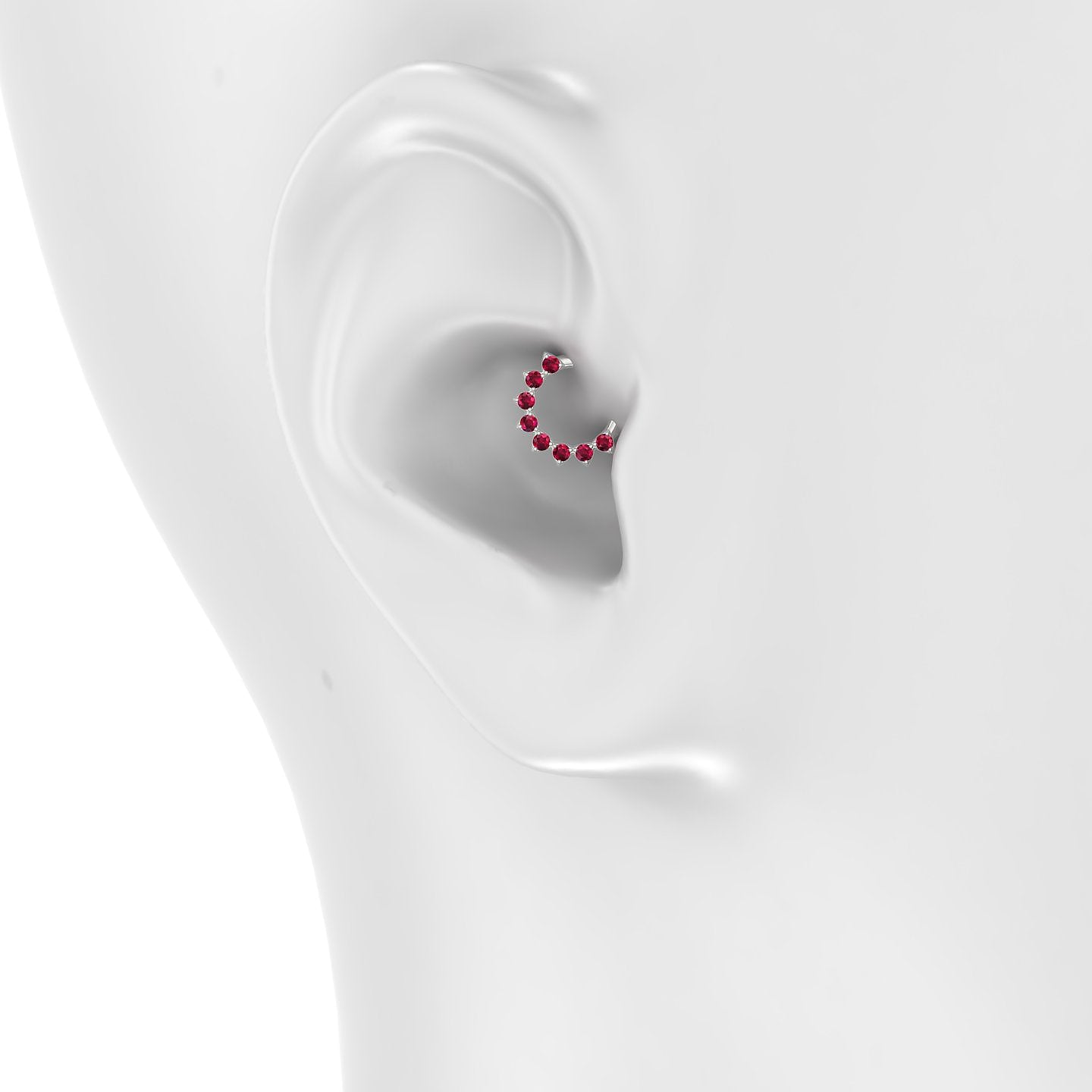 Uma | 18k White Gold 6.5 mm Ruby Daith Piercing