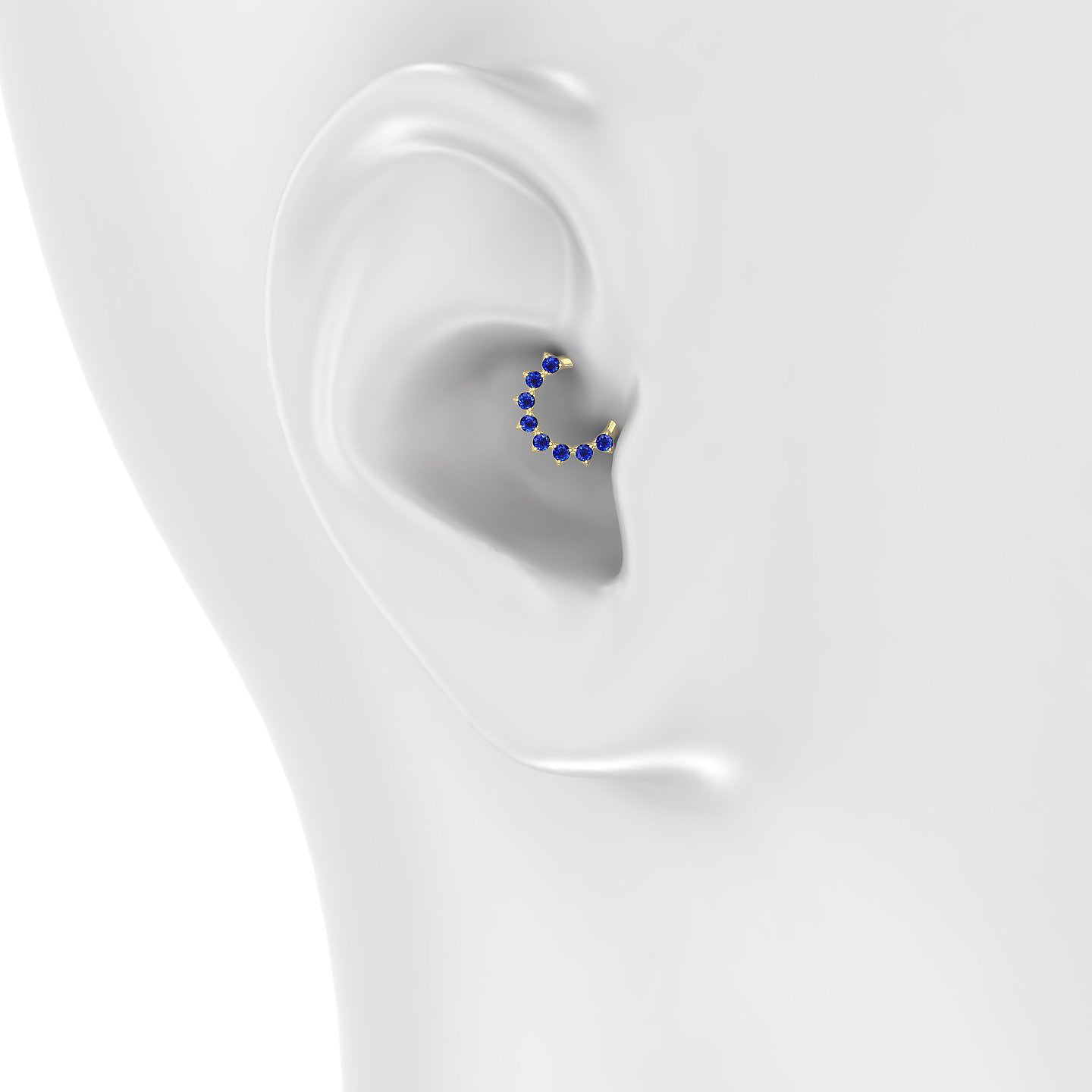 Uma | 18k Yellow Gold 6.5 mm Sapphire Daith Piercing