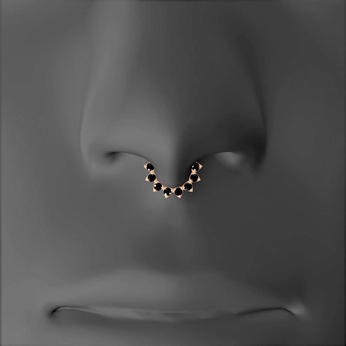 Uma | 18k Rose Gold 6.5 mm Black Diamond Septum Piercing