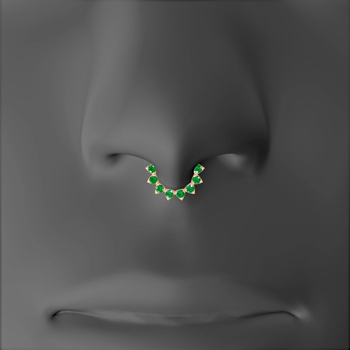 Uma | 18k Rose Gold 6.5 mm Emerald Septum Piercing