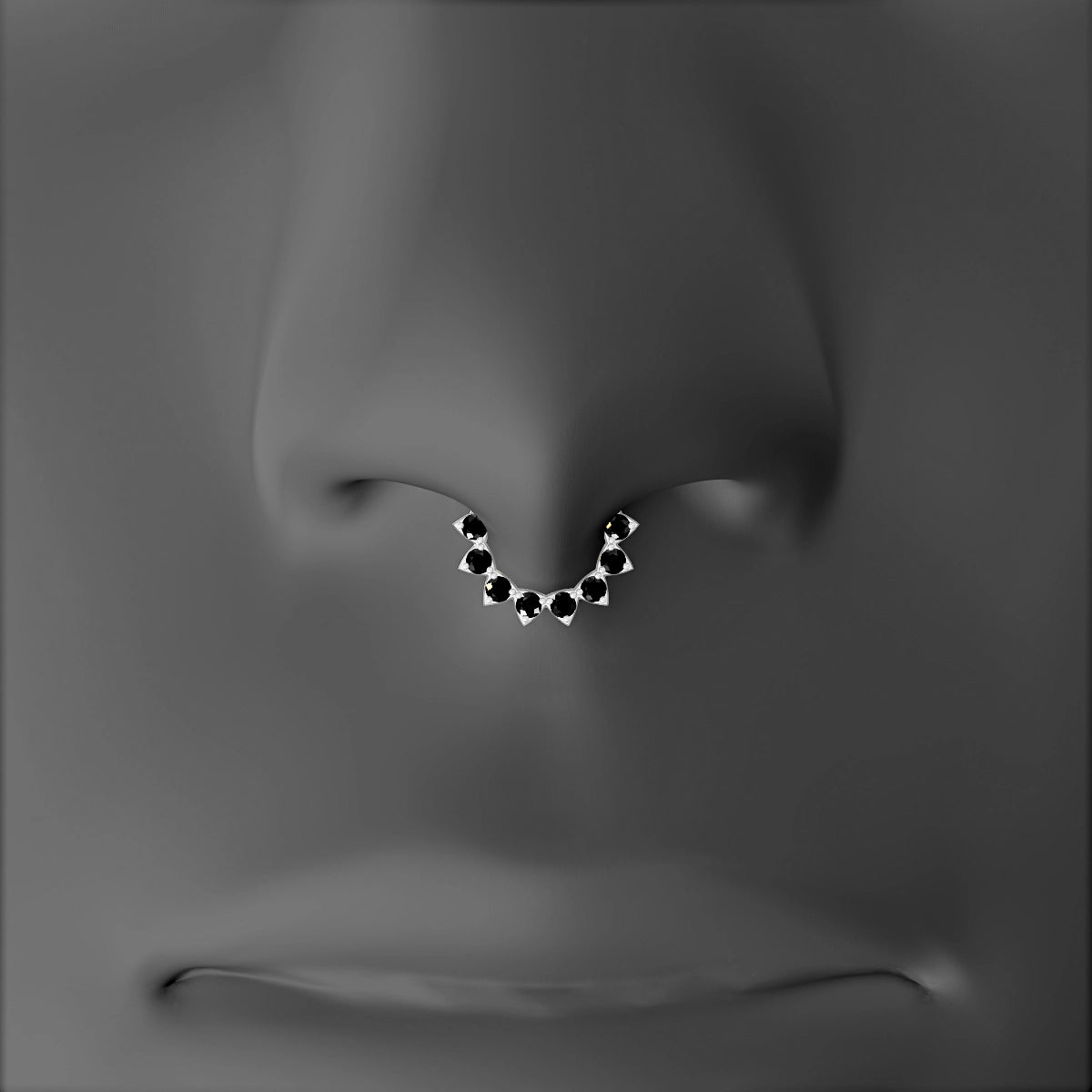 Uma | 18k White Gold 6.5 mm Black Diamond Septum Piercing