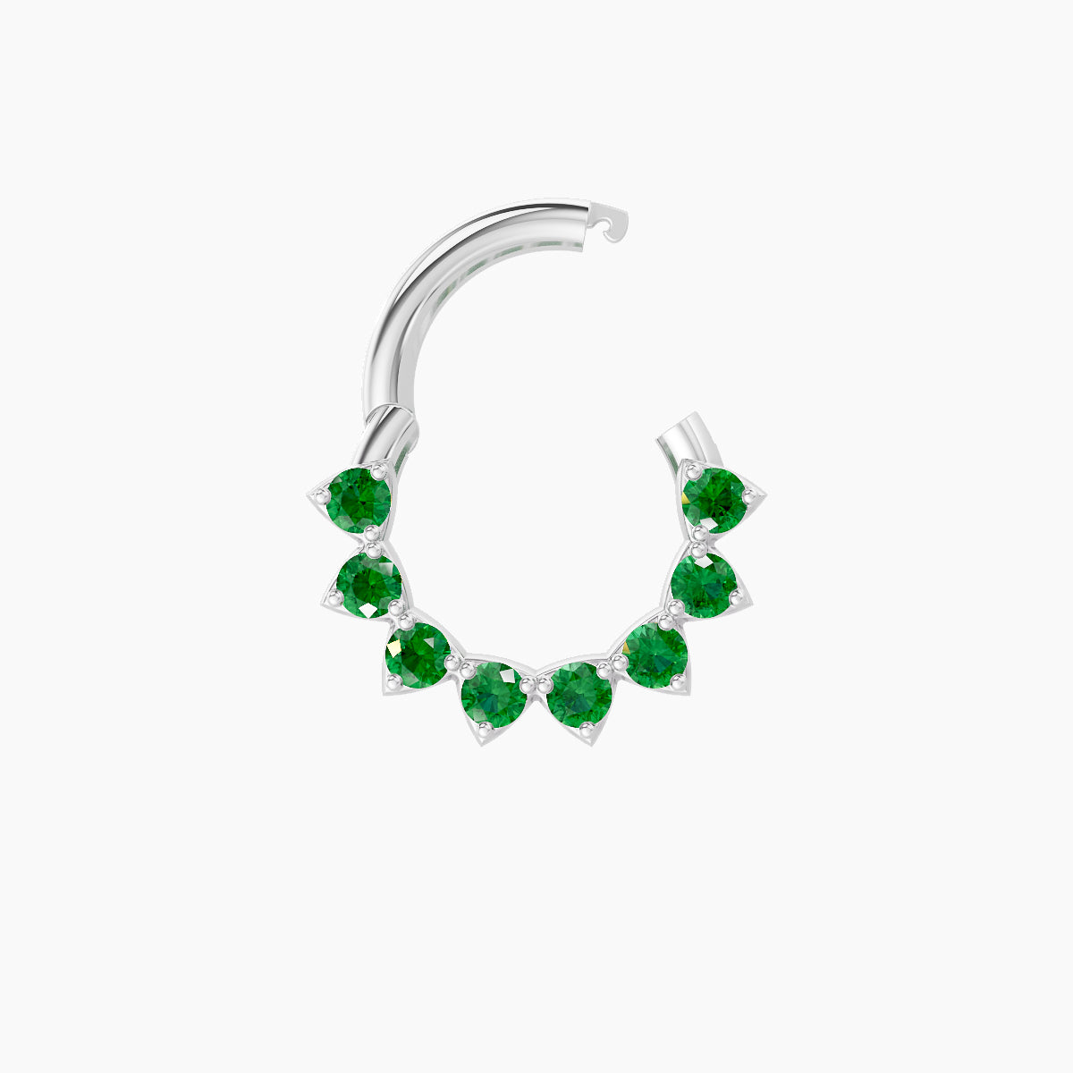 Uma | 18k White Gold 6.5 mm Emerald Septum Piercing