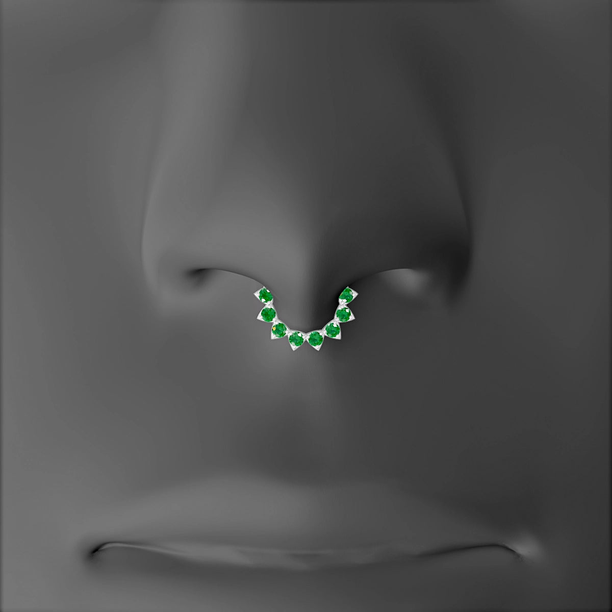 Uma | 18k White Gold 6.5 mm Emerald Septum Piercing