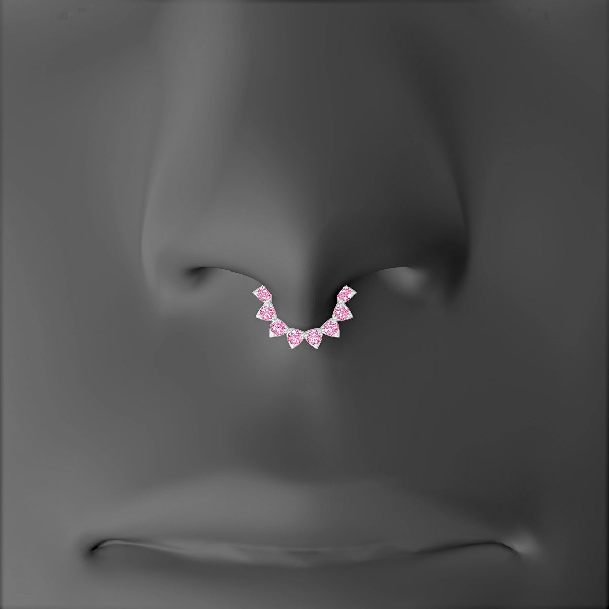 Uma | 18k White Gold 6.5 mm Pink Sapphire Septum Piercing