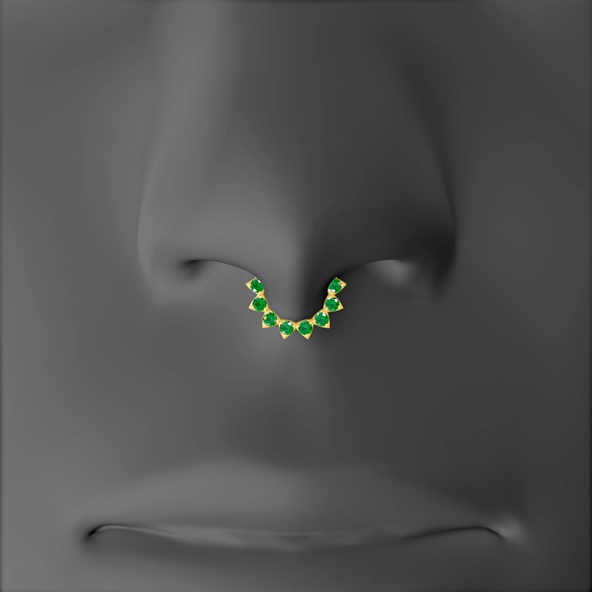 Uma | 18k Yellow Gold 6.5 mm Emerald Septum Piercing