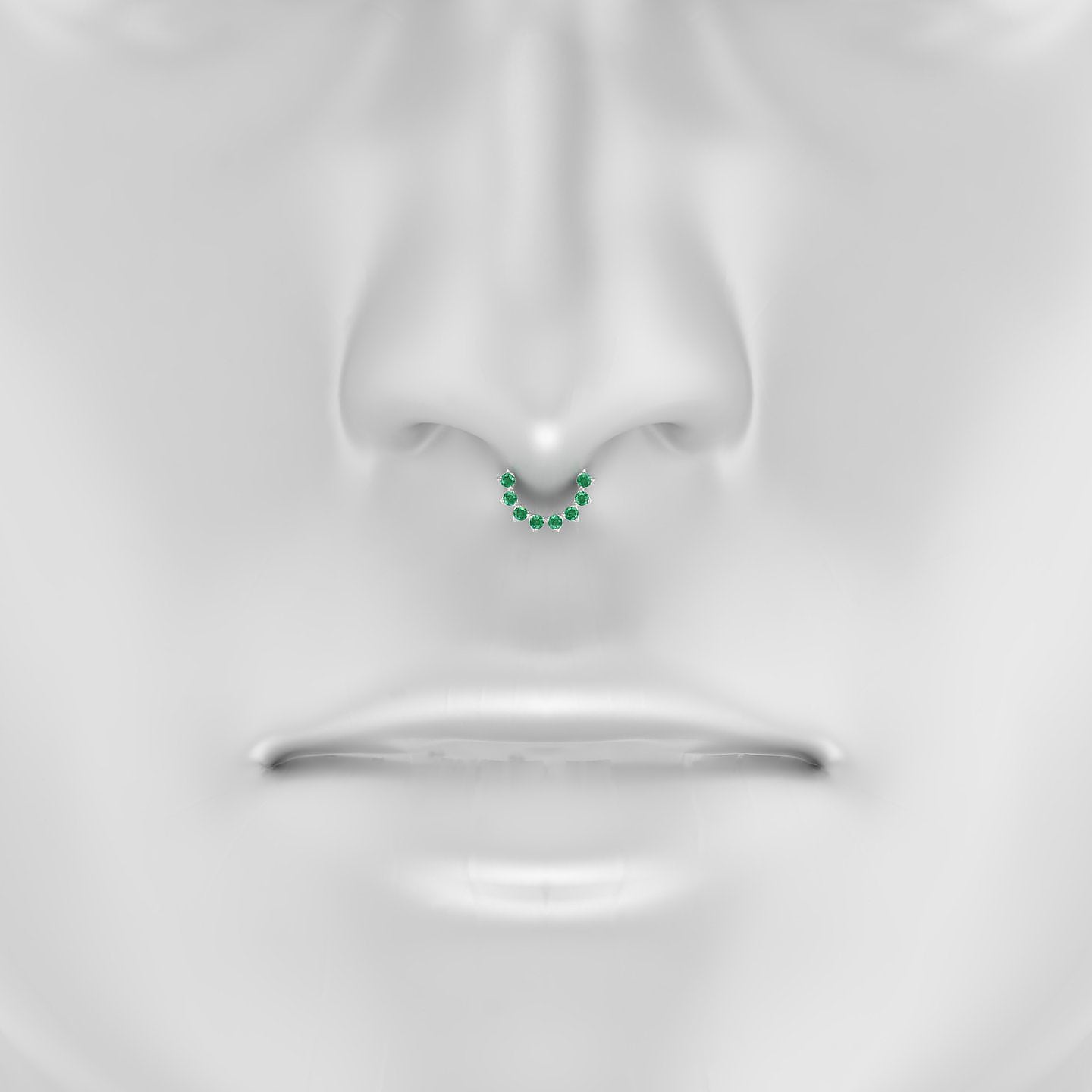 Uma | 18k White Gold 6.5 mm Emerald Septum Piercing