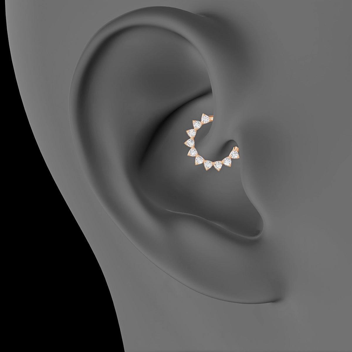 Uma | 18k Rose Gold 8 mm Diamond Daith Piercing