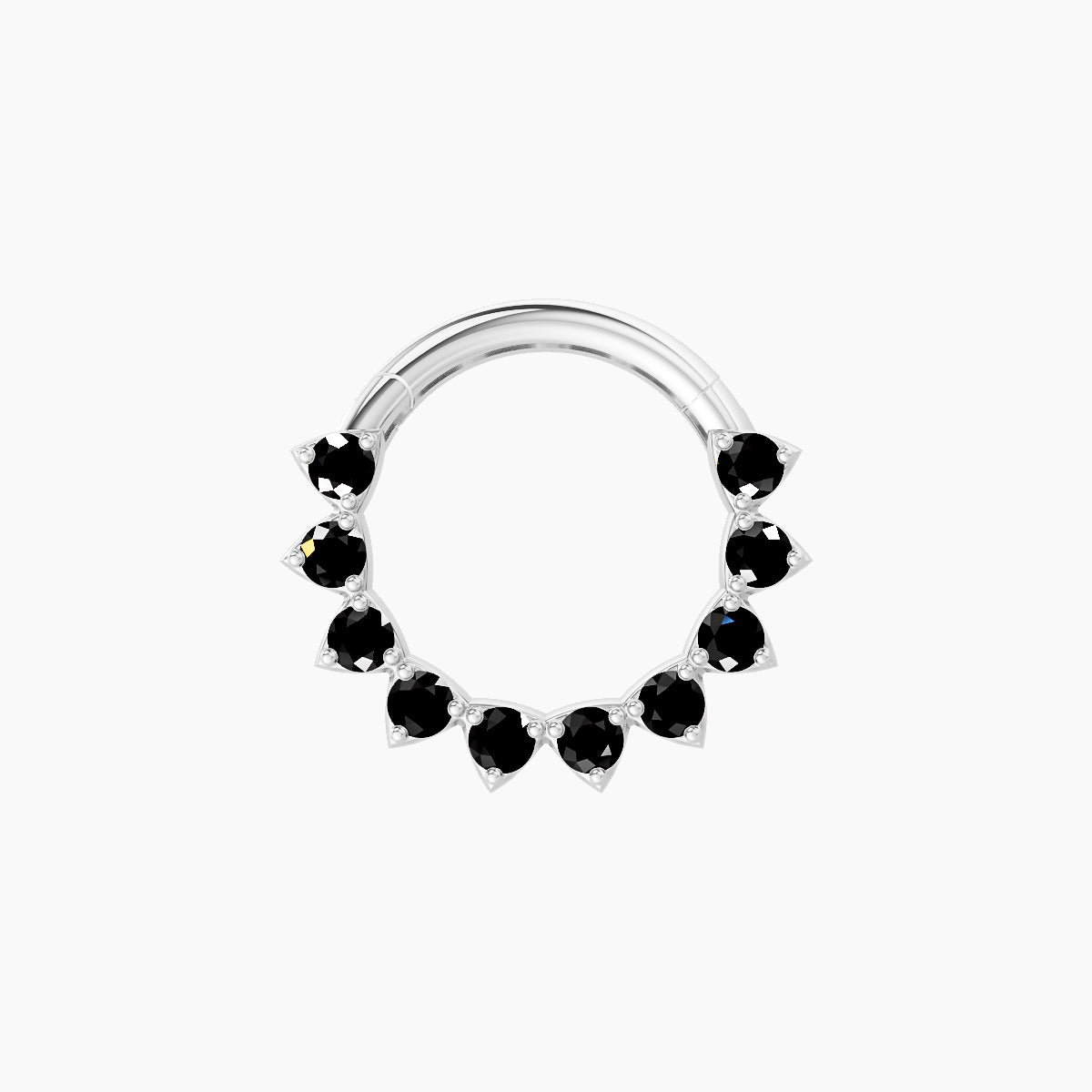 Uma | 18k White Gold 8 mm Black Diamond Daith Piercing