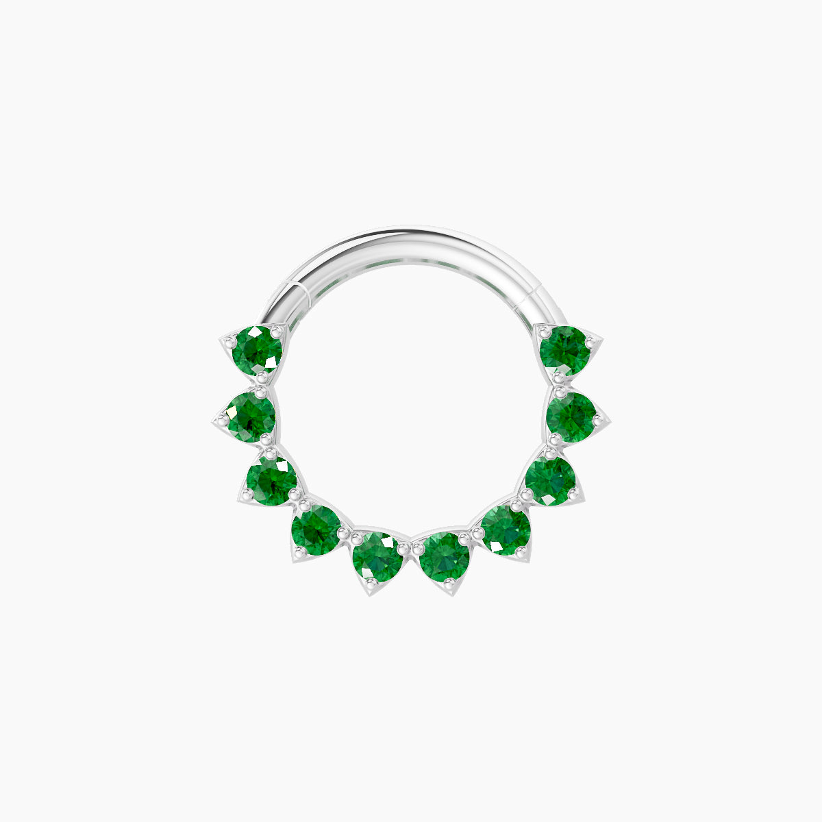 Uma | 18k White Gold 8 mm Emerald Daith Piercing