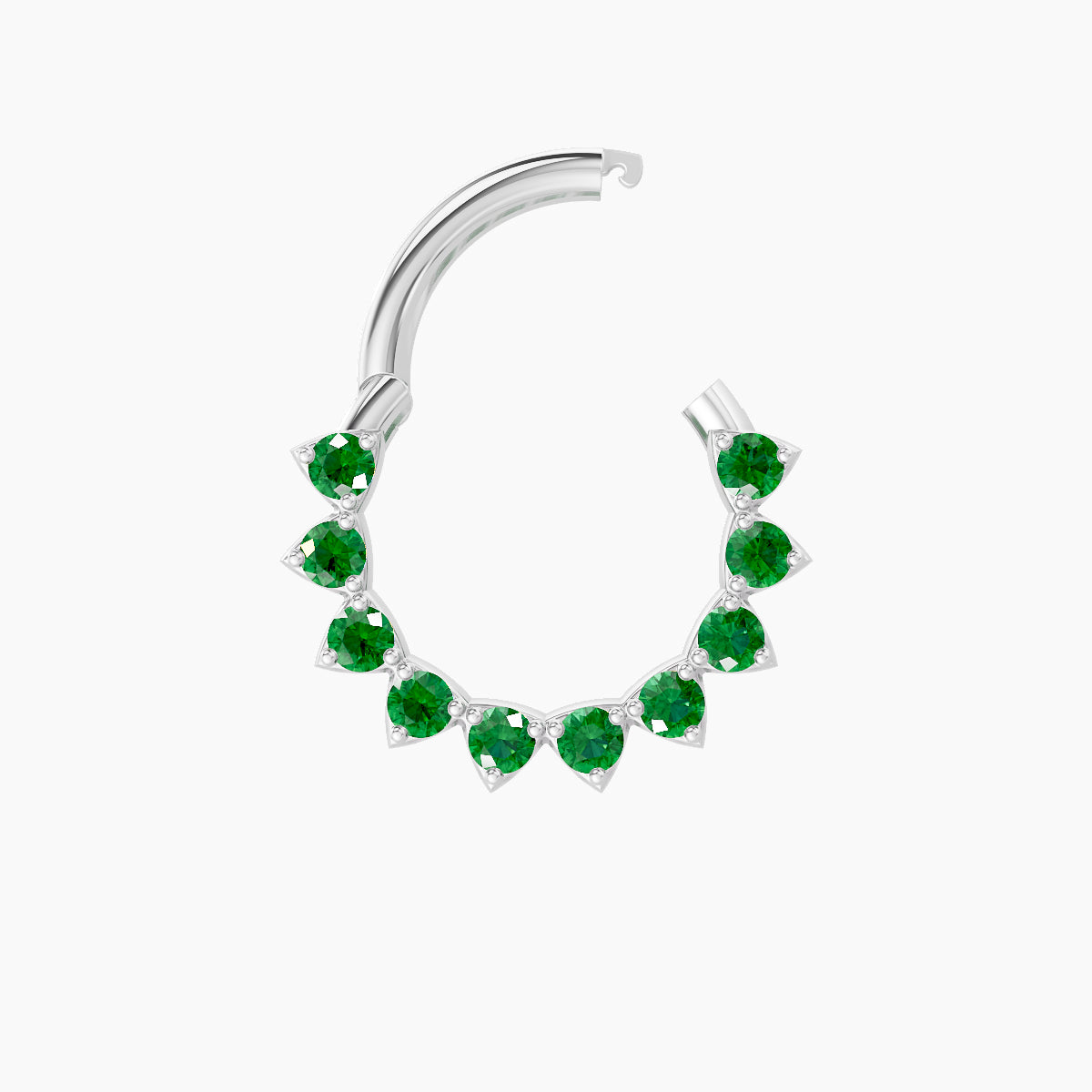 Uma | 18k White Gold 8 mm Emerald Daith Piercing