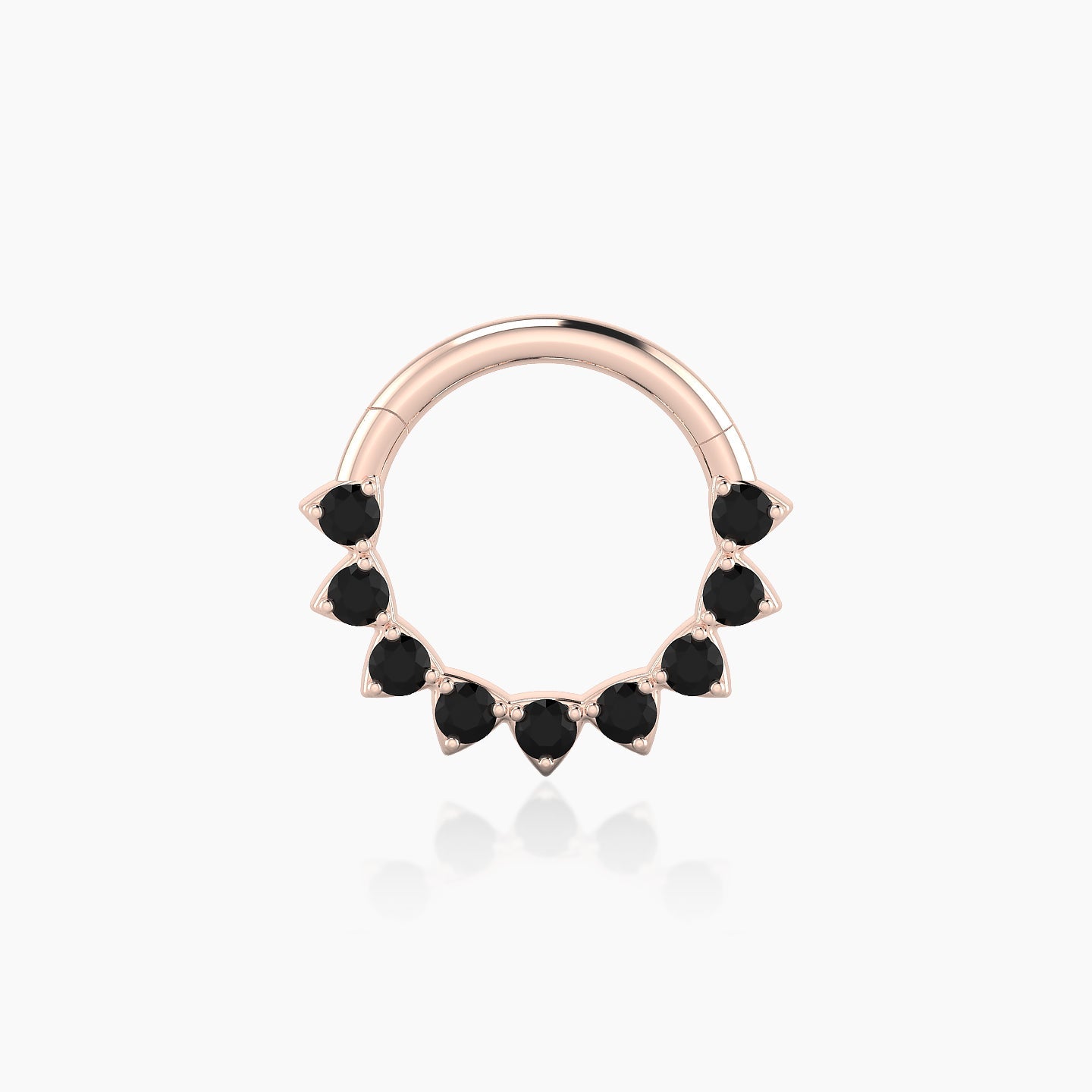 Uma | 18k Rose Gold 8 mm Black Diamond Daith Piercing