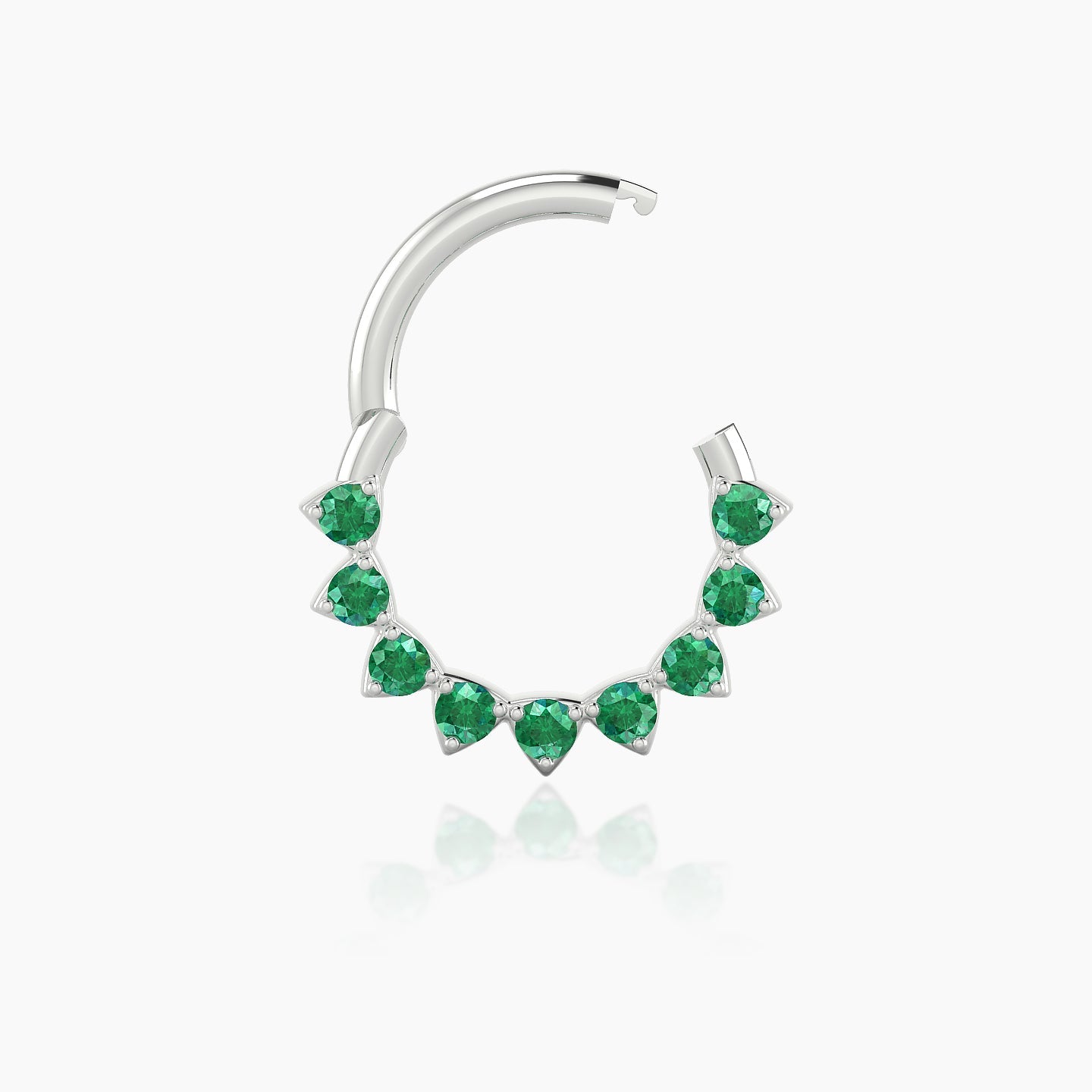 Uma | 18k White Gold 8 mm Emerald Daith Piercing