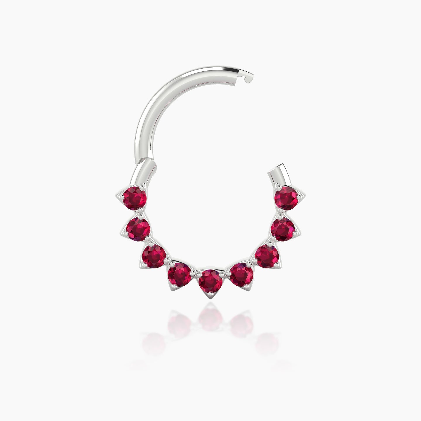 Uma | 18k White Gold 8 mm Ruby Daith Piercing