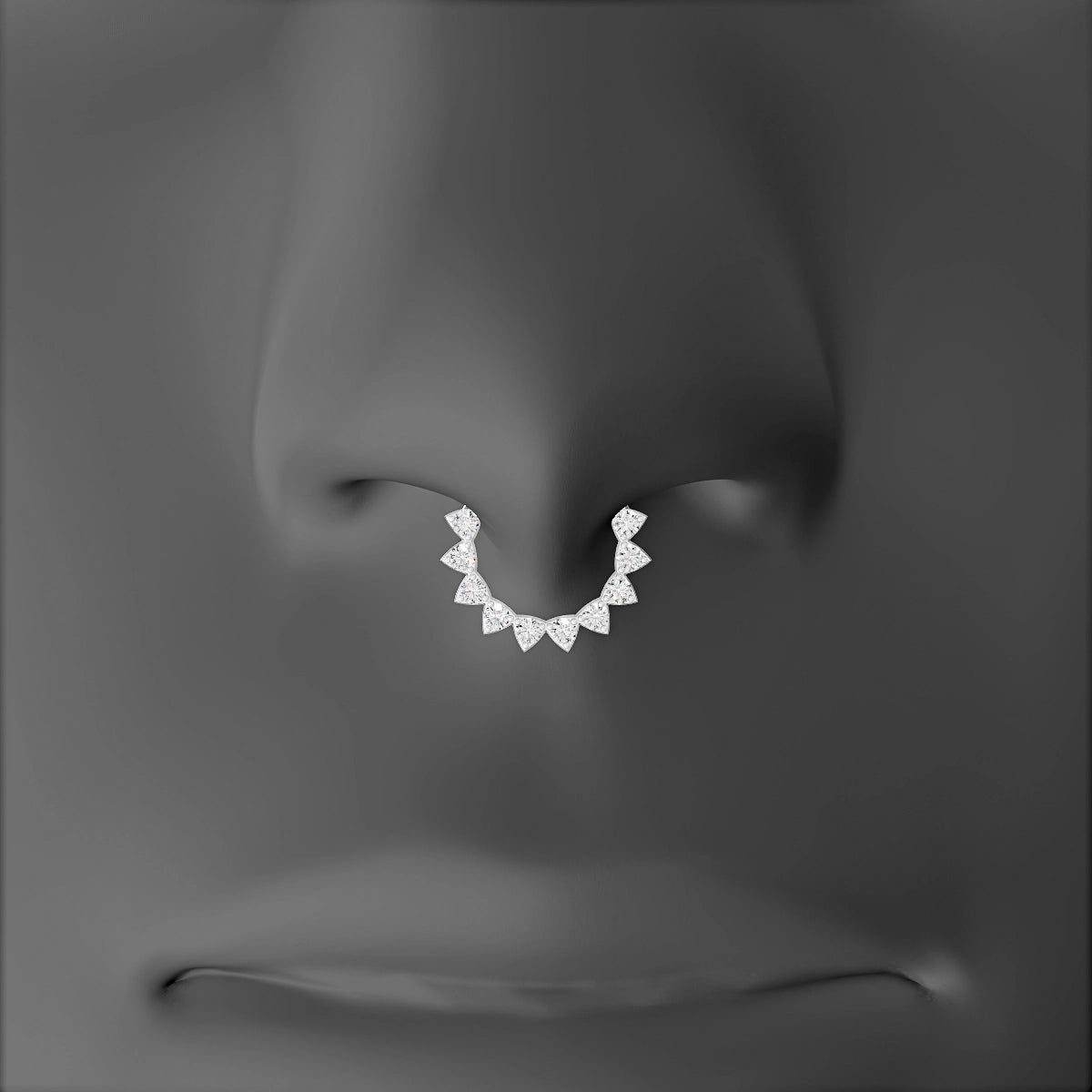 Uma | 18k White Gold 8 mm Diamond Septum Piercing