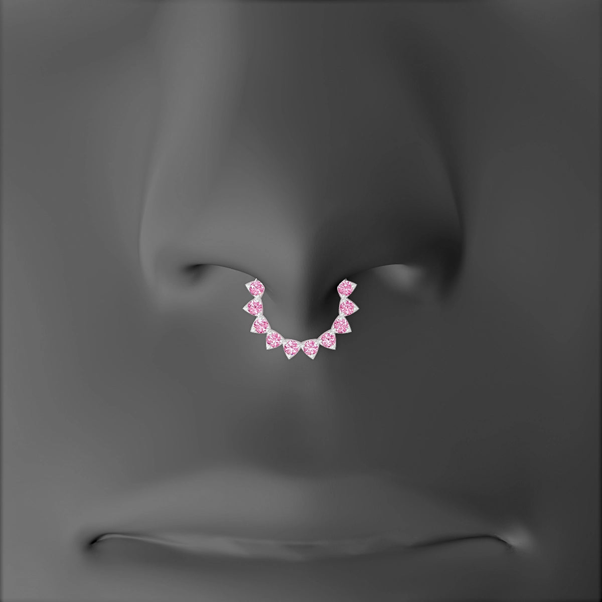 Uma | 18k White Gold 8 mm Pink Sapphire Septum Piercing