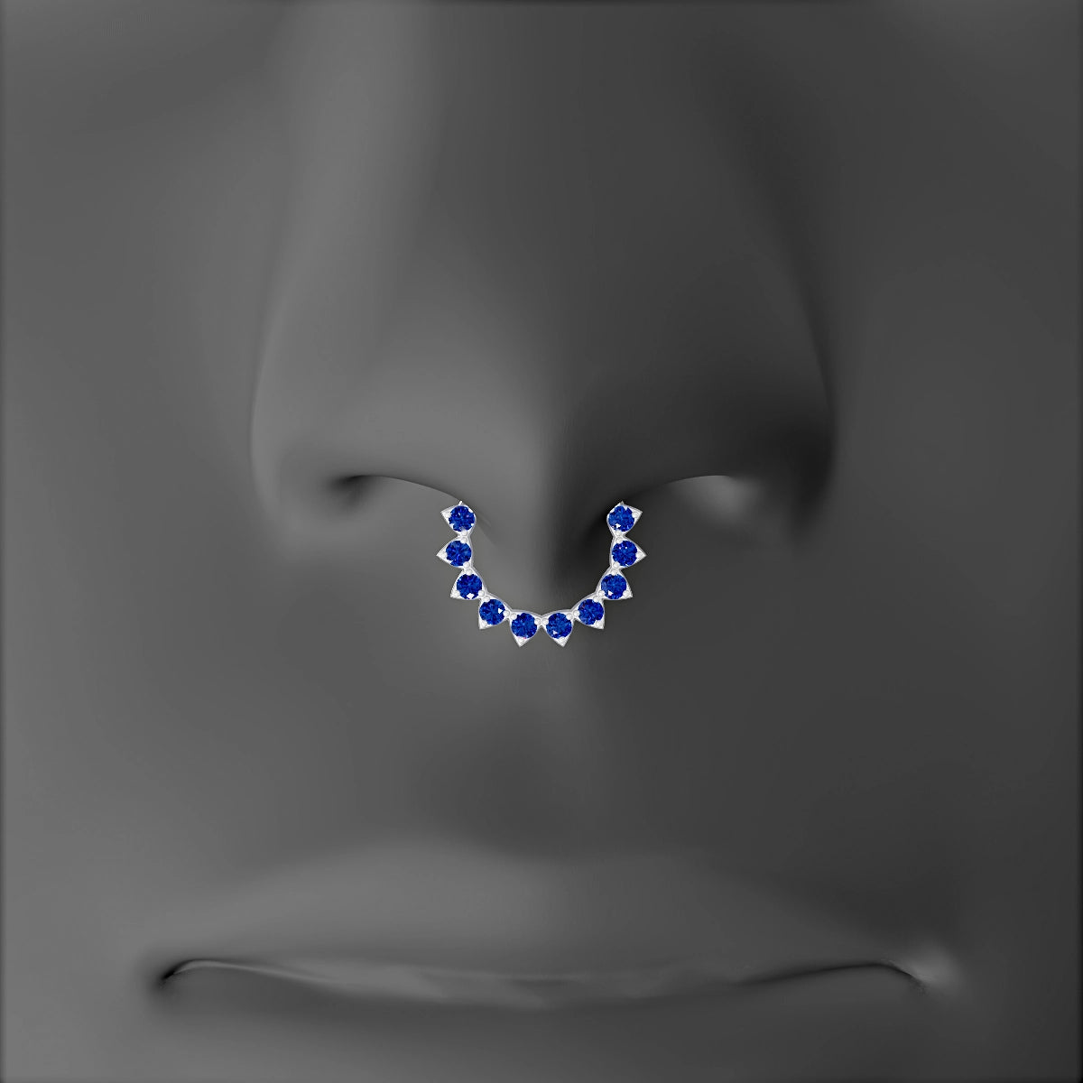 Uma | 18k White Gold 8 mm Sapphire Septum Piercing